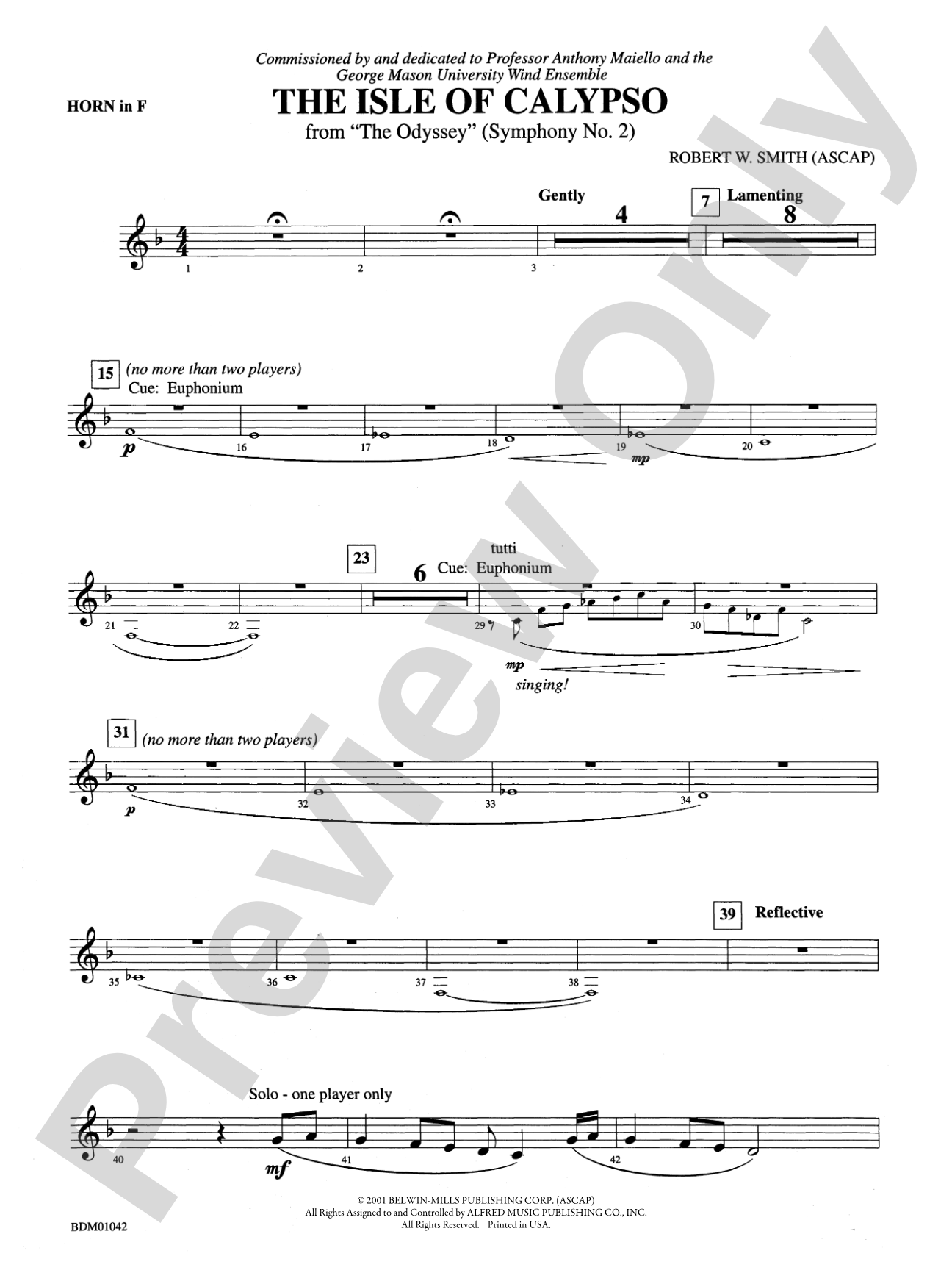 The Isle of Calypso (from The Odyssey (Symphony No. 2)): 1st F Horn