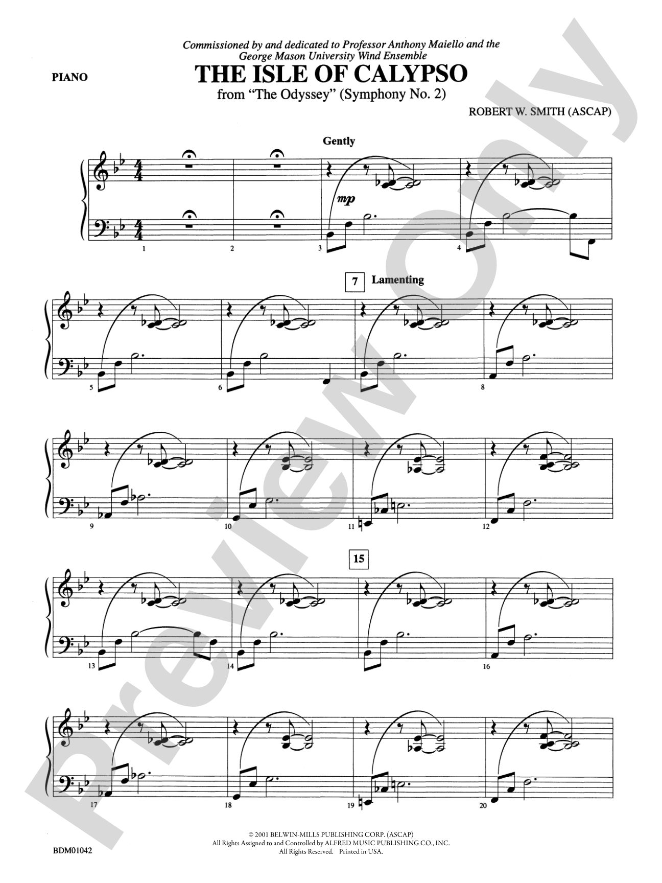 The Isle of Calypso (from The Odyssey (Symphony No. 2)): Piano Accompaniment
