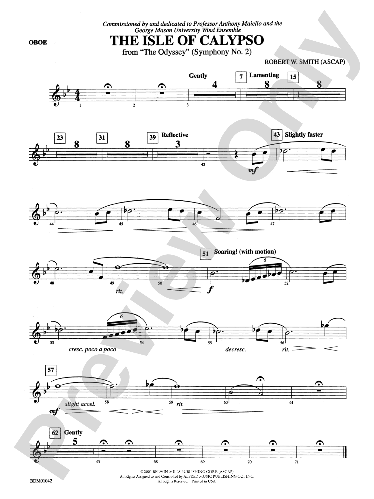The Isle of Calypso (from The Odyssey (Symphony No. 2)): Oboe