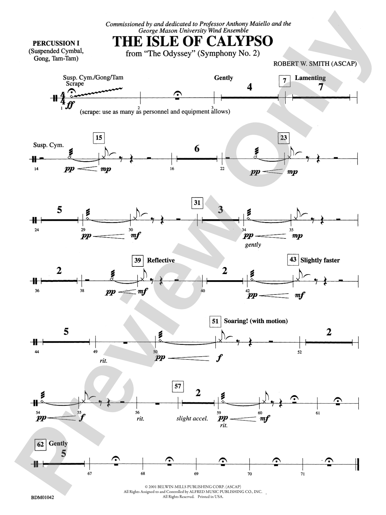 The Isle of Calypso (from The Odyssey (Symphony No. 2)): 1st Percussion