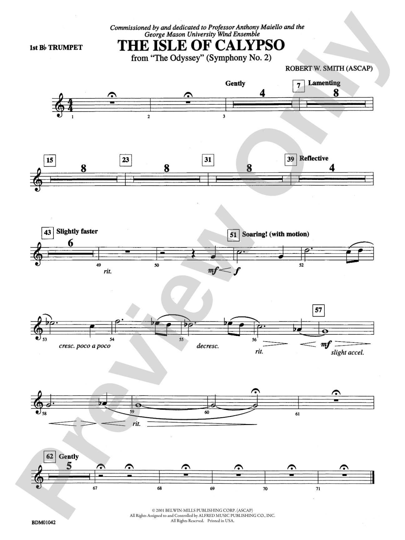 The Isle of Calypso (from The Odyssey (Symphony No. 2)): 1st B-flat Trumpet