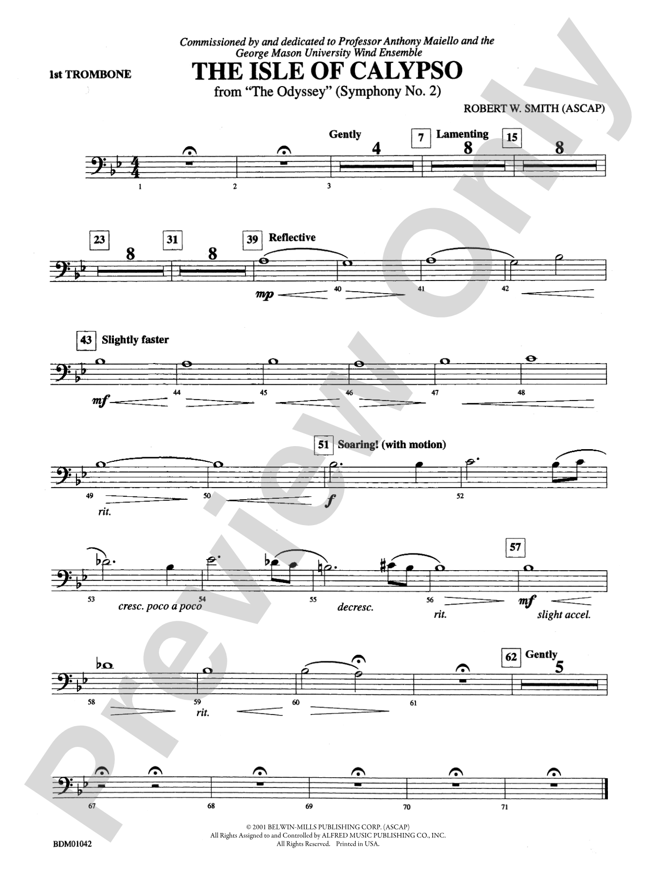 The Isle of Calypso (from The Odyssey (Symphony No. 2)): 1st Trombone