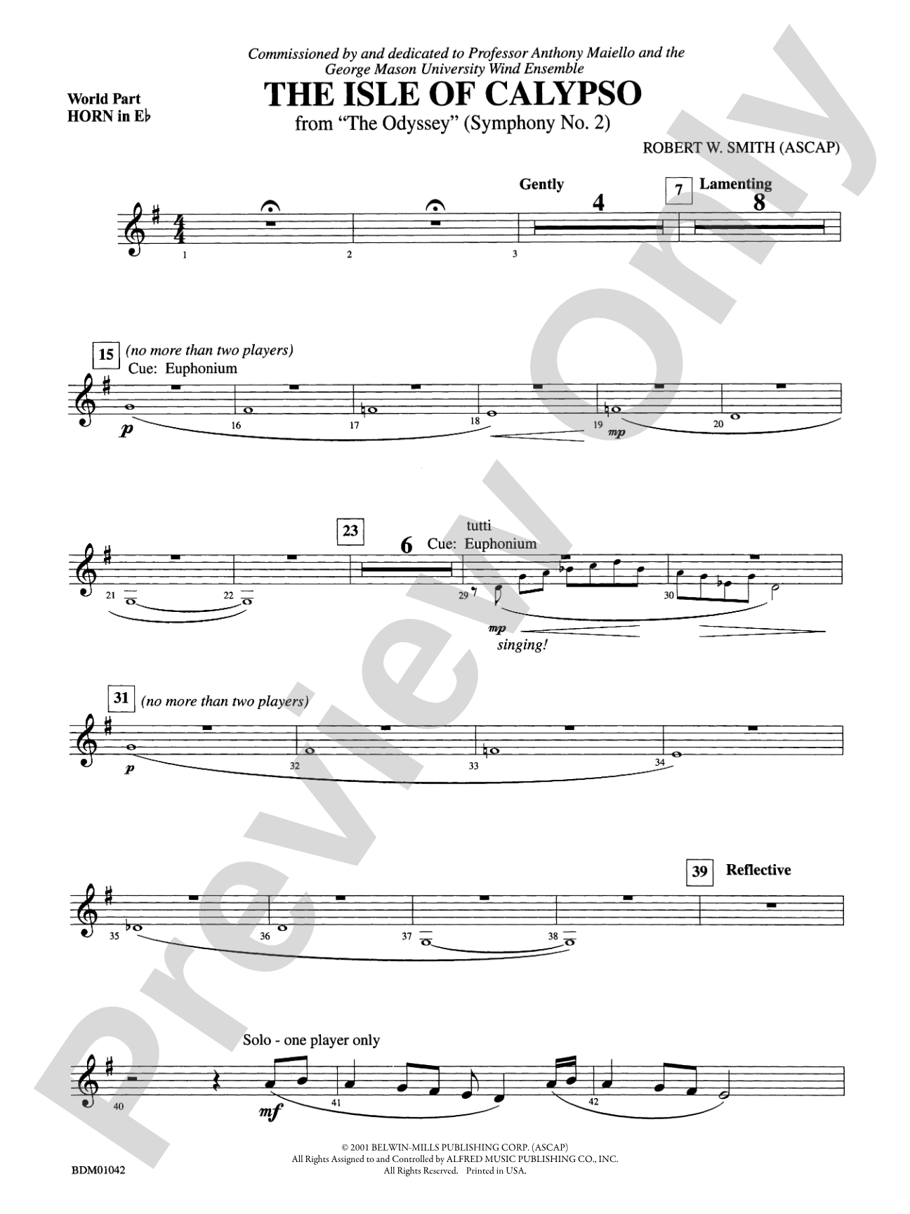 The Isle of Calypso (from The Odyssey (Symphony No. 2)): (wp) 1st Horn in E-flat