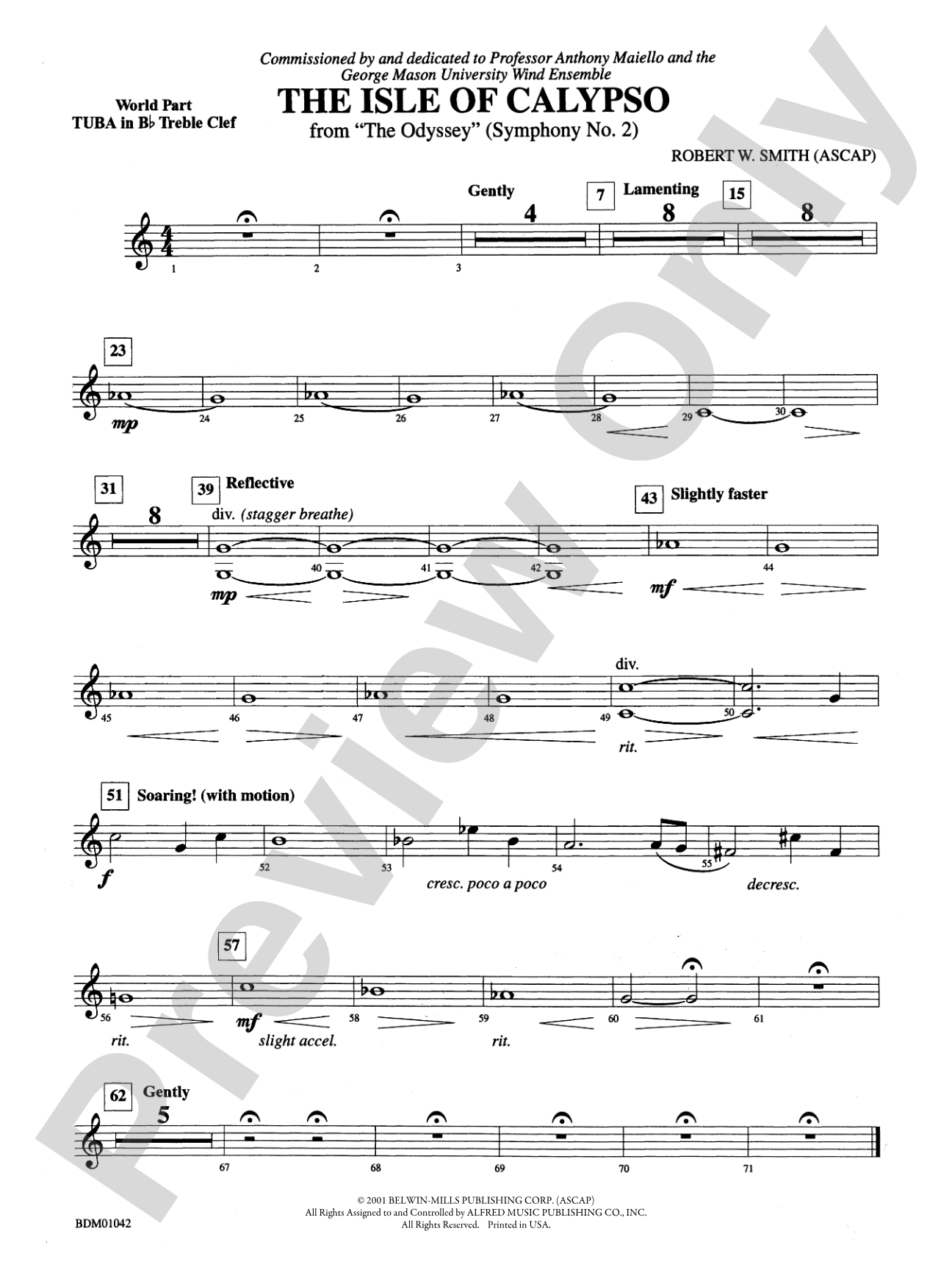 The Isle of Calypso (from The Odyssey (Symphony No. 2)): (wp) B-flat Tuba T.C.