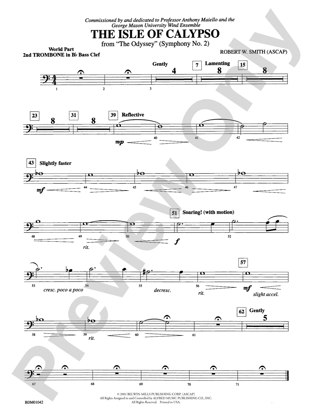 The Isle of Calypso (from The Odyssey (Symphony No. 2)): (wp) 2nd B-flat Trombone B.C.