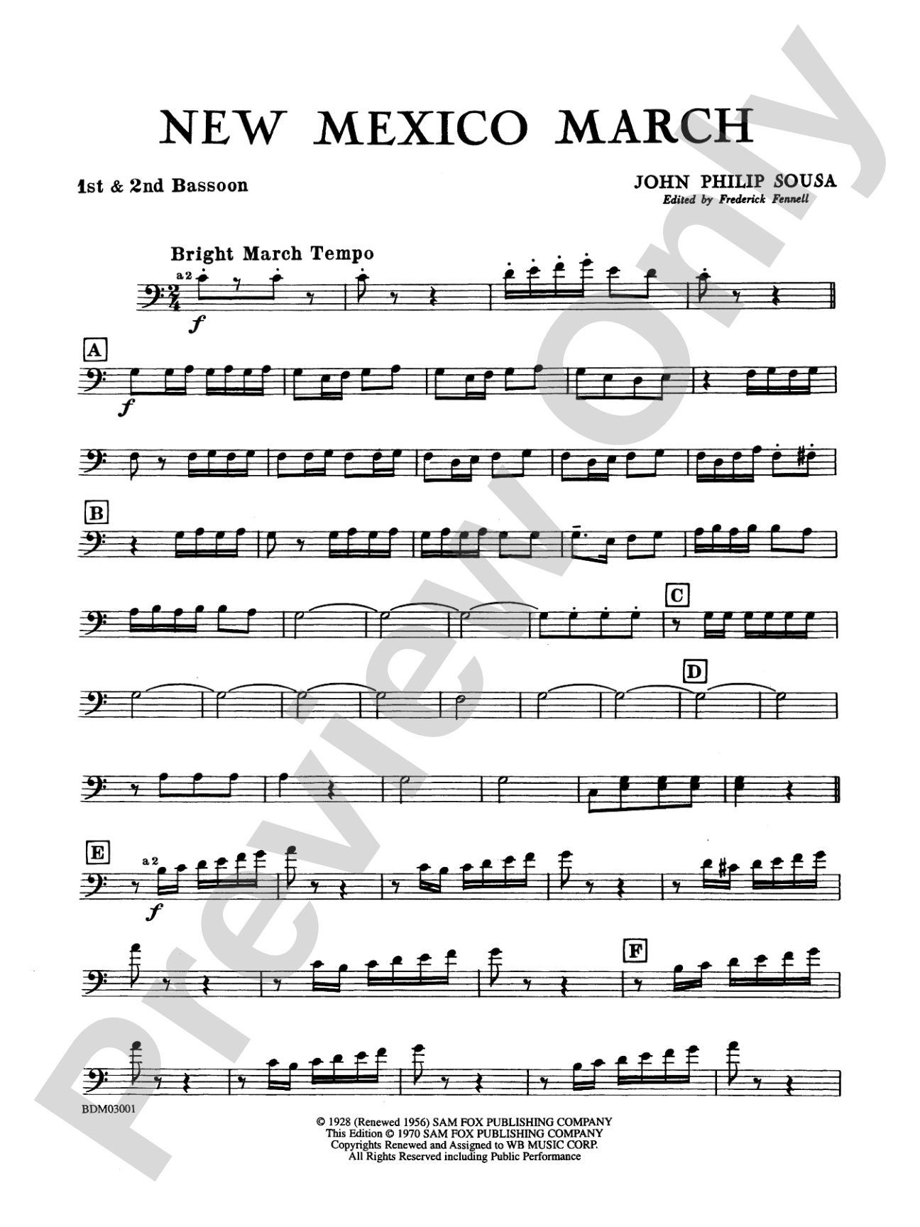 New Mexico March: 1st & 2nd Bassoon