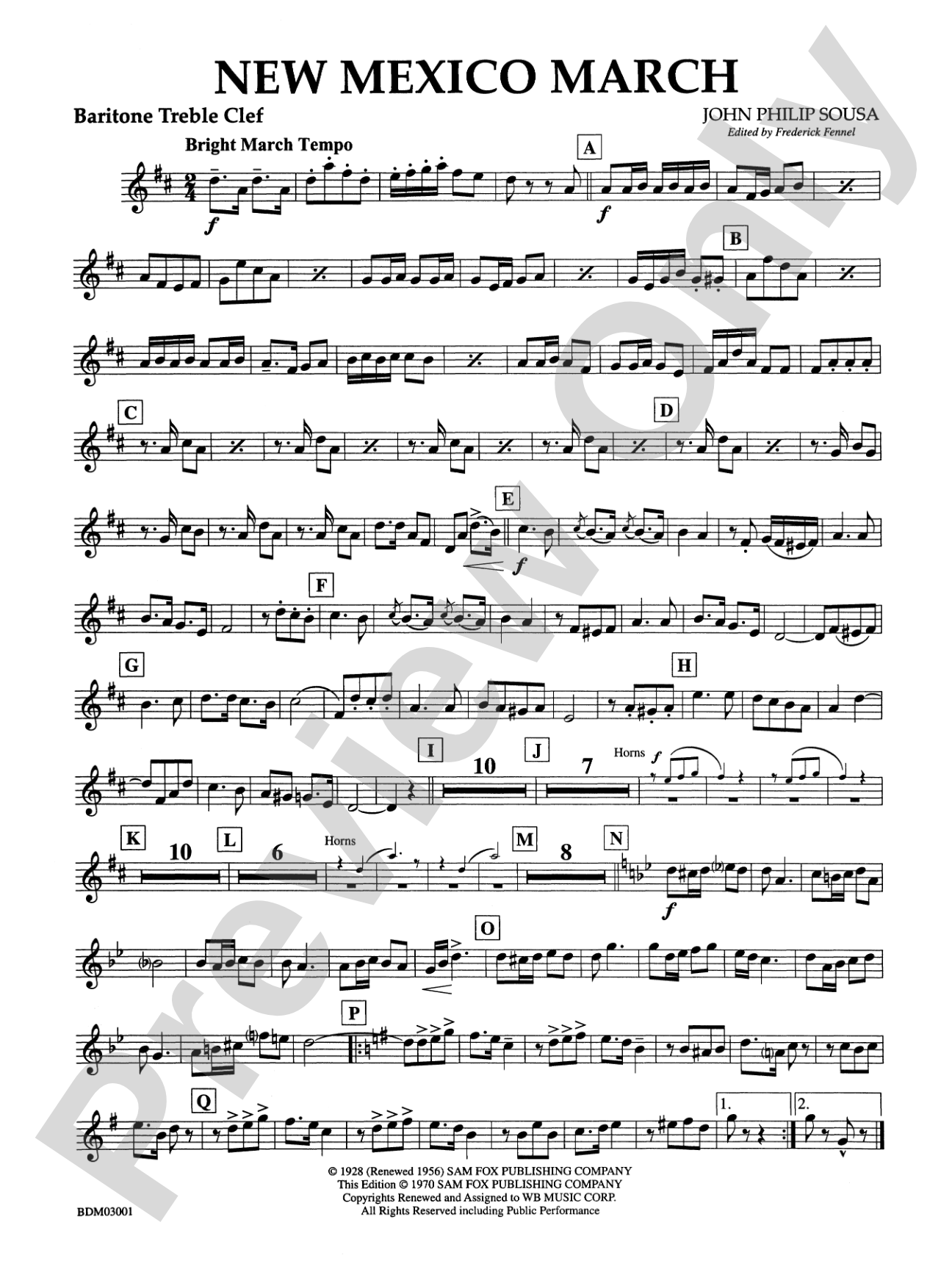 New Mexico March: Baritone T.C.