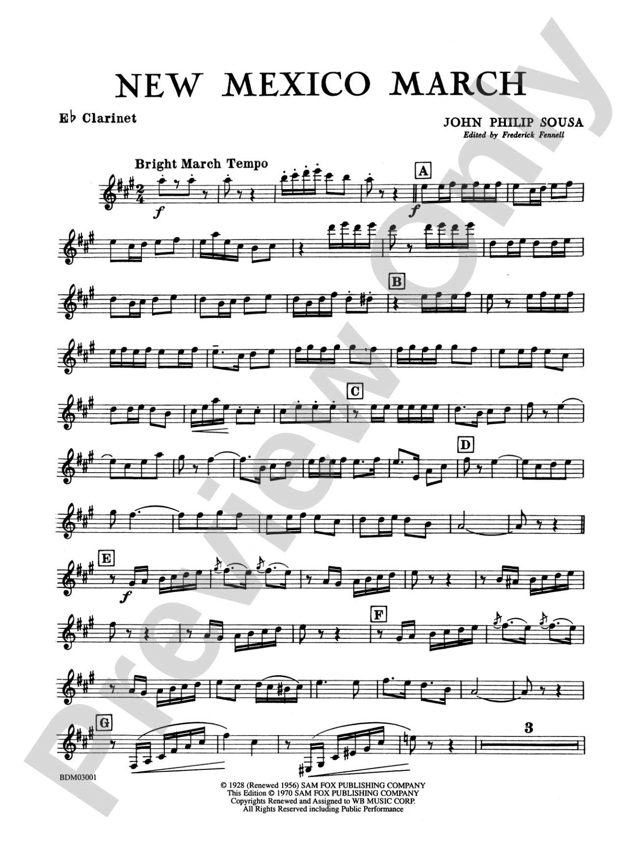 New Mexico March: E-flat Soprano Clarinet