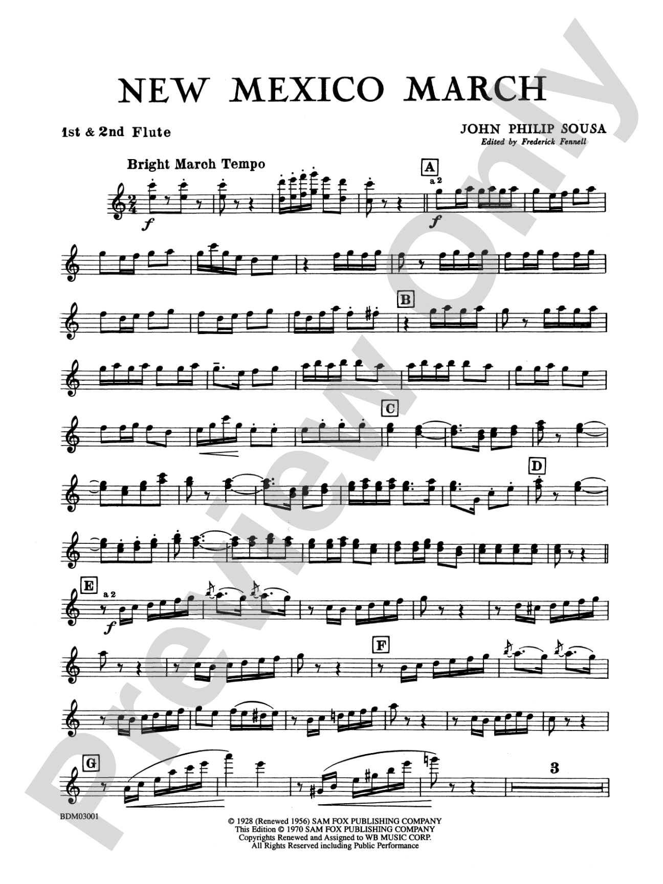 New Mexico March: 1st & 2nd Flute