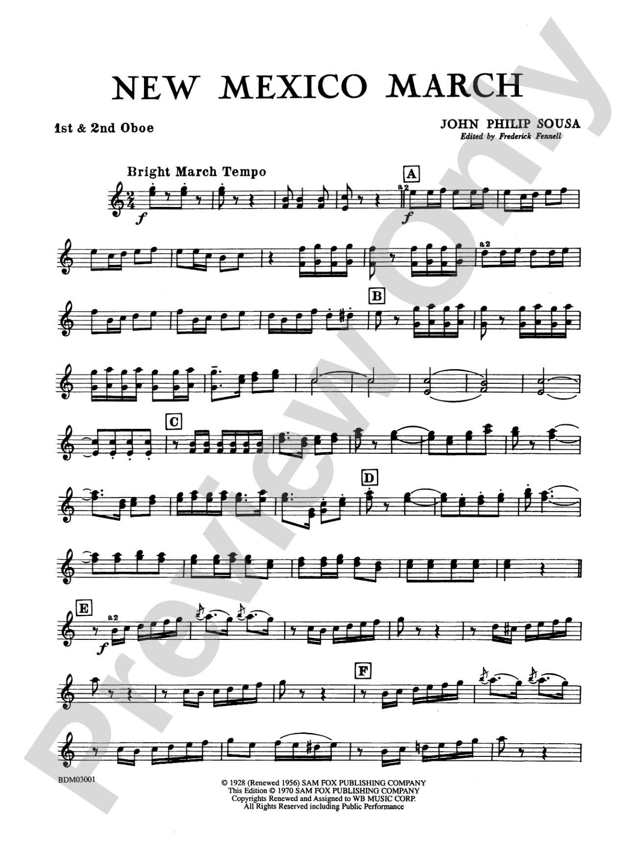 New Mexico March: 1st & 2nd Oboe