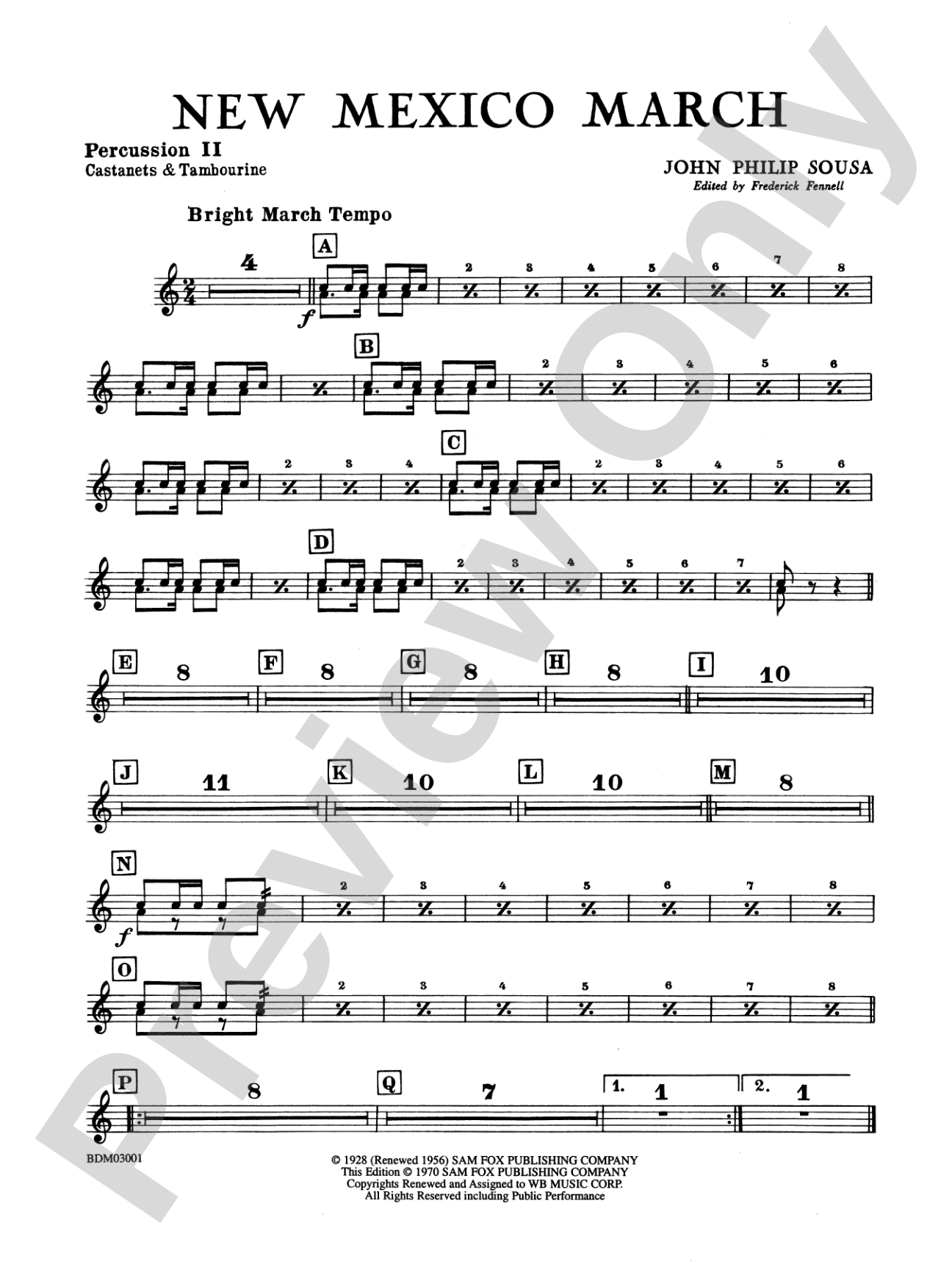 New Mexico March: 2nd Percussion