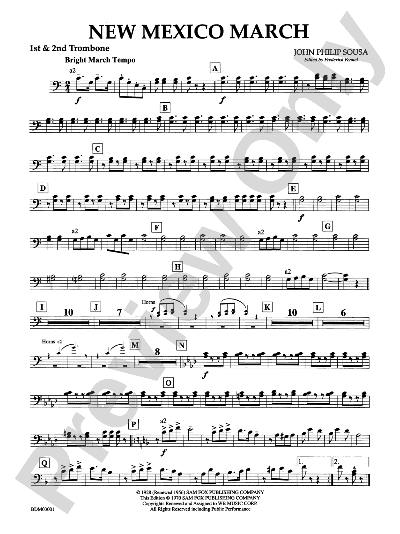 New Mexico March: 1st & 2nd Trombones