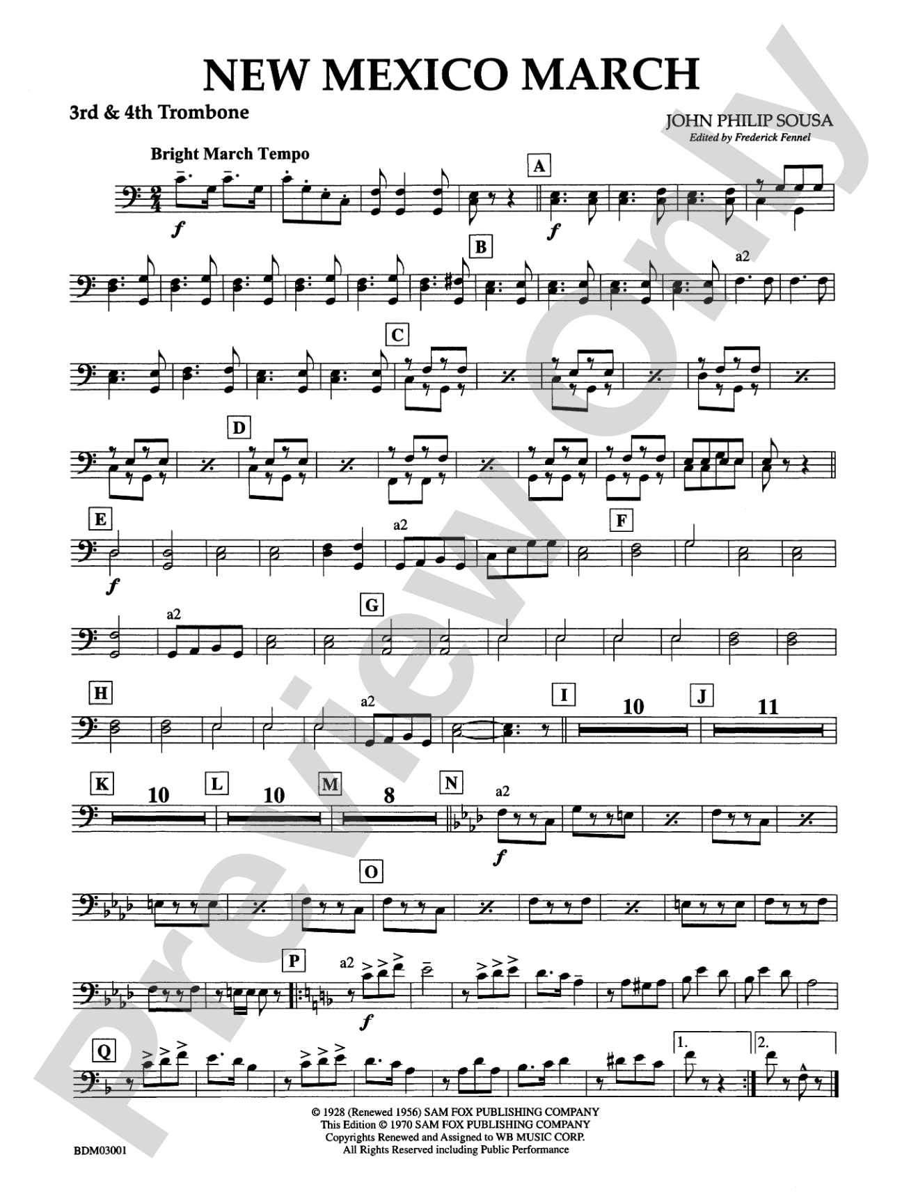 New Mexico March: 3rd & 4th Trombones