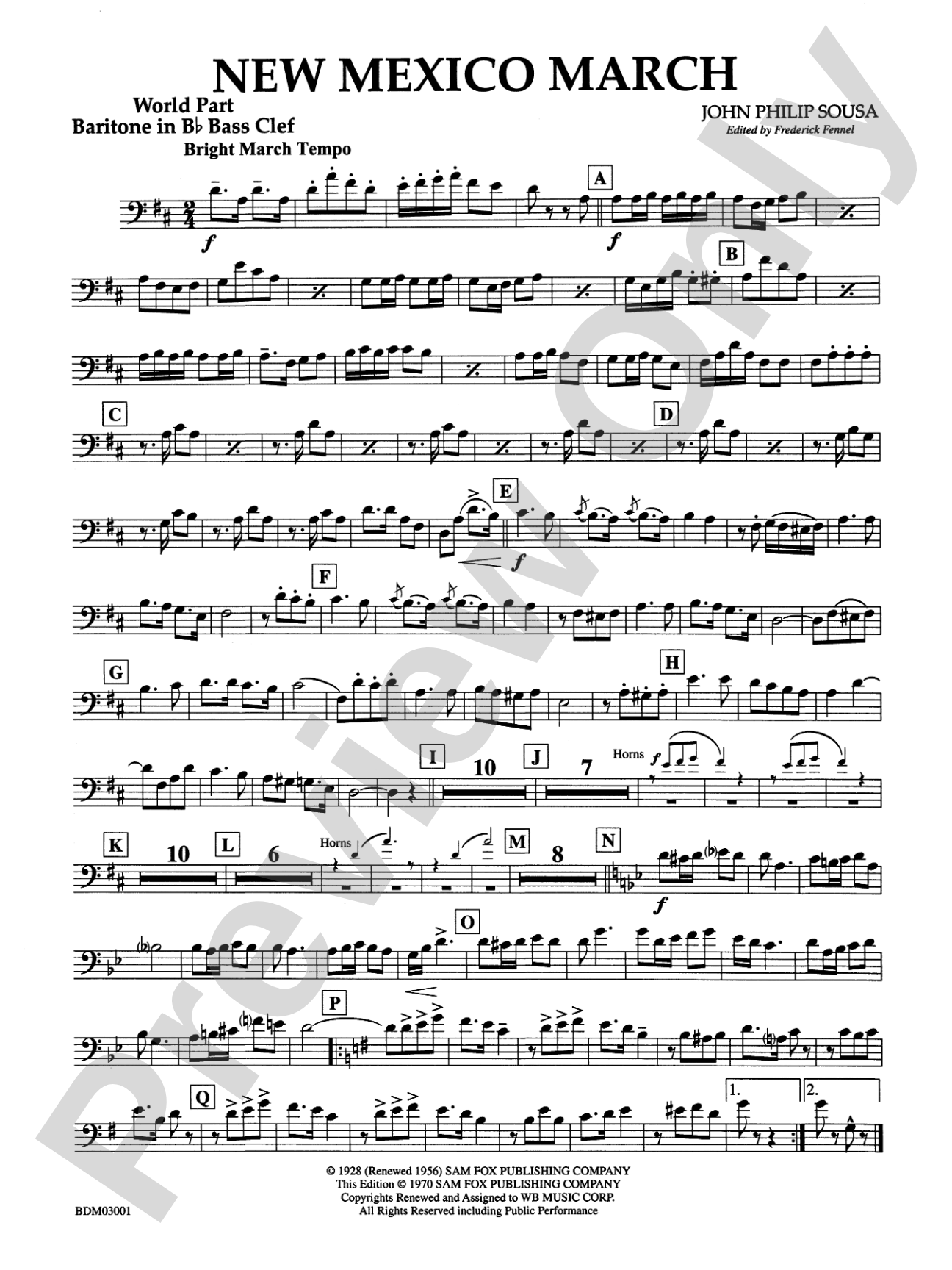 New Mexico March: (wp) B-flat Baritone B.C.