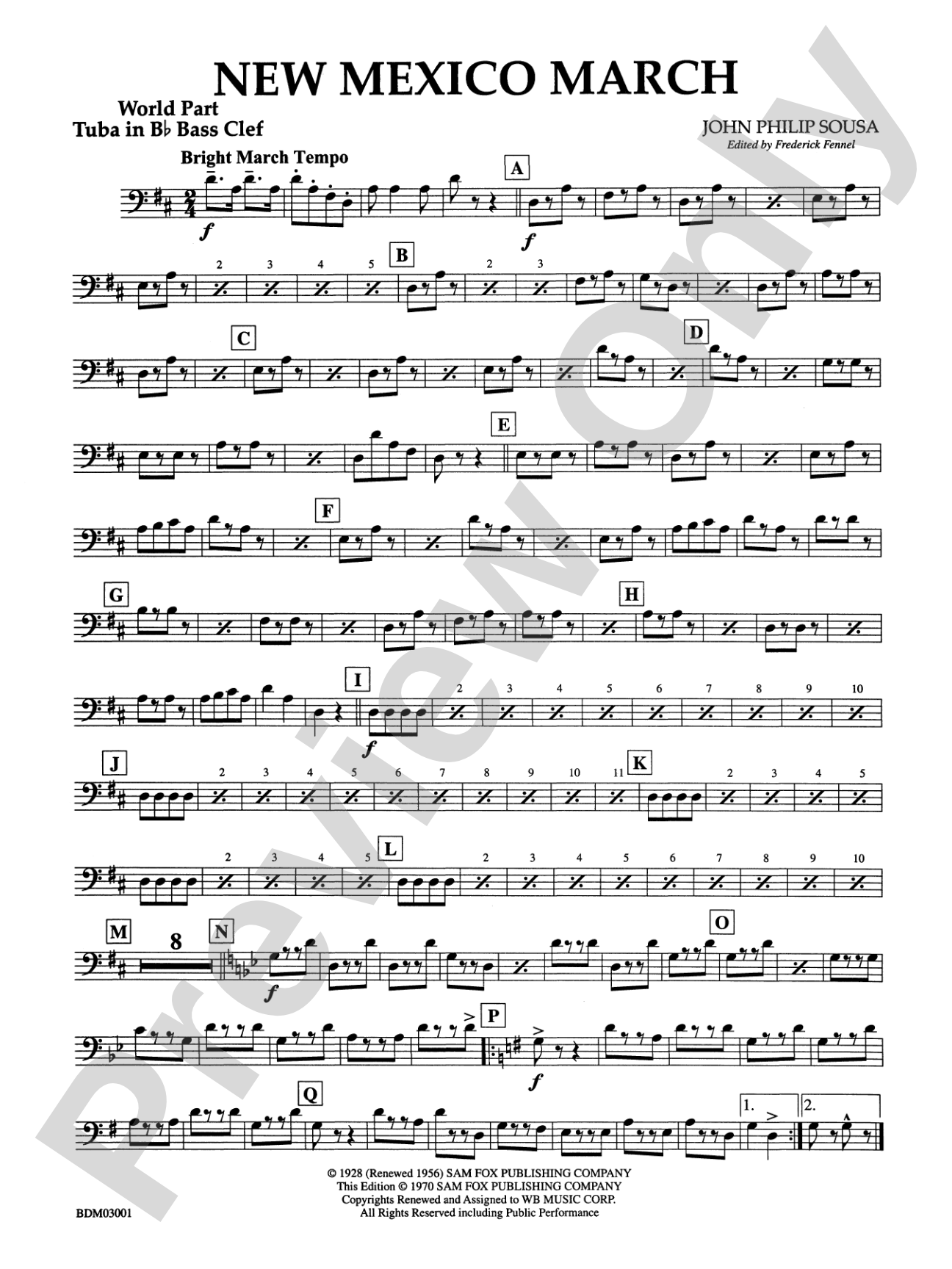 New Mexico March: (wp) B-flat Tuba B.C.