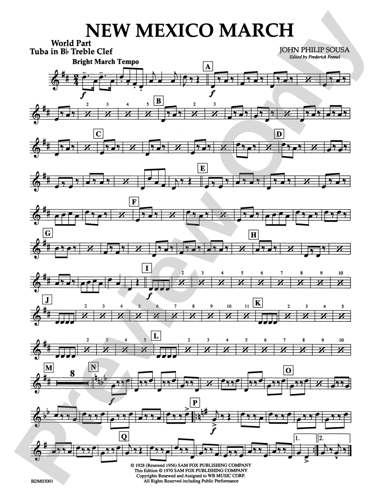 New Mexico March: (wp) B-flat Tuba T.C.