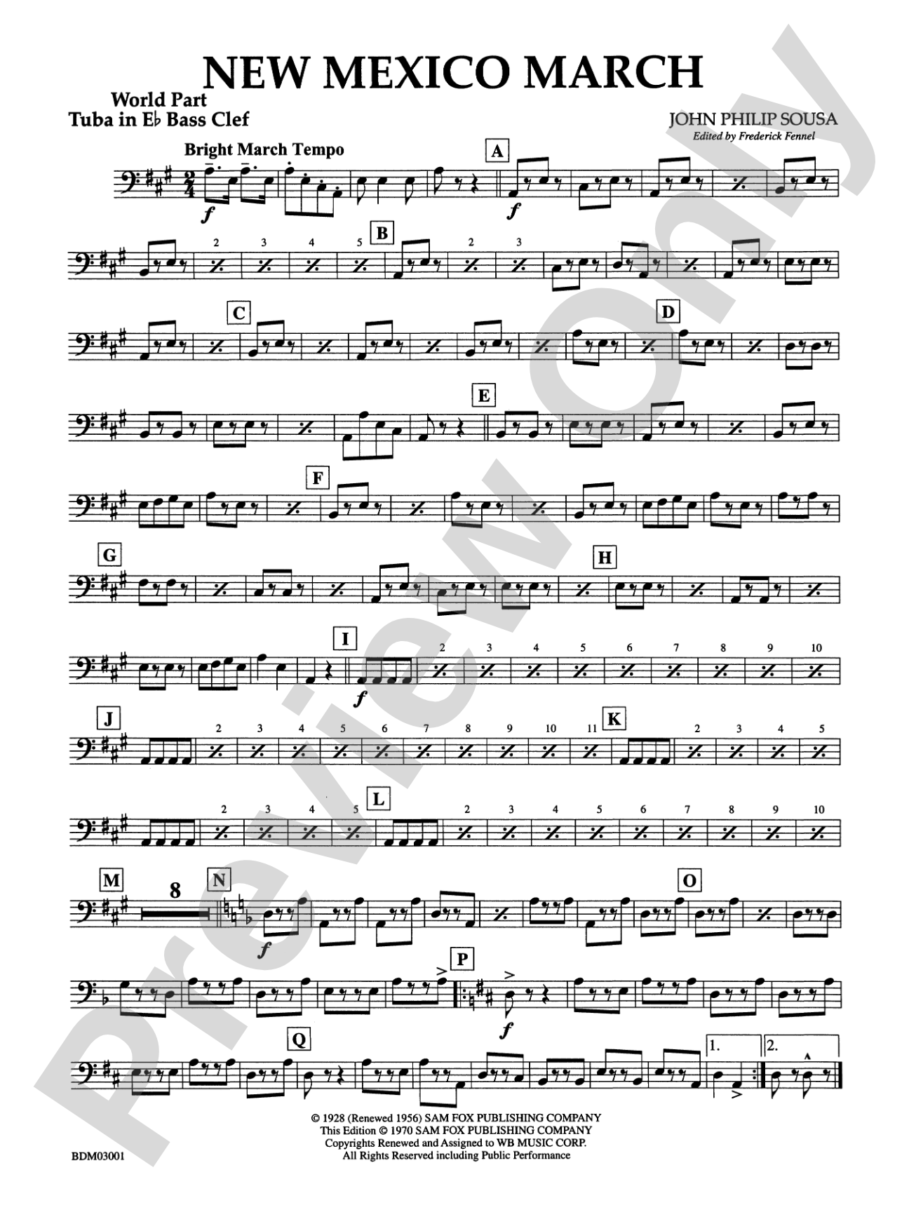 New Mexico March: (wp) E-flat Tuba B.C.