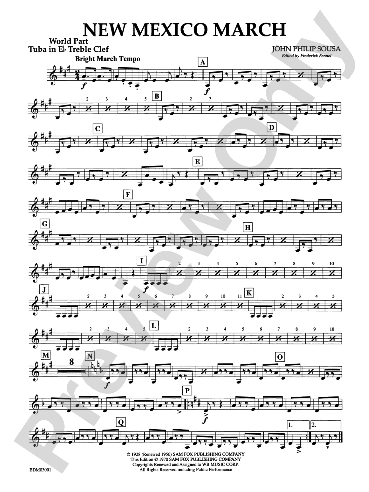 New Mexico March: (wp) E-flat Tuba T.C.