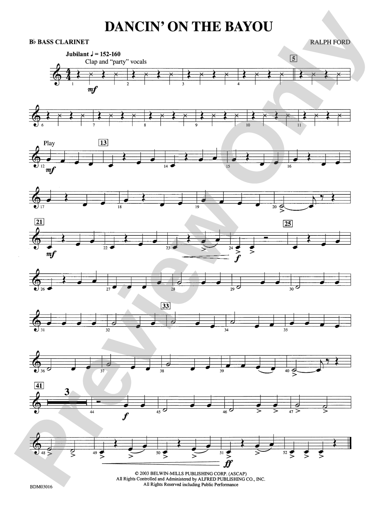 Dancin' on the Bayou: B-flat Bass Clarinet