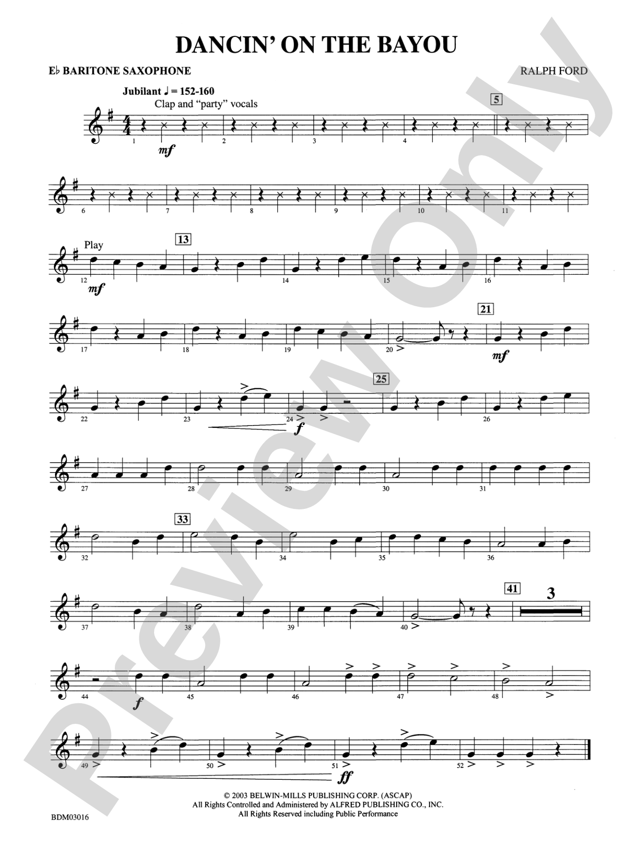 Dancin' on the Bayou: E-flat Baritone Saxophone