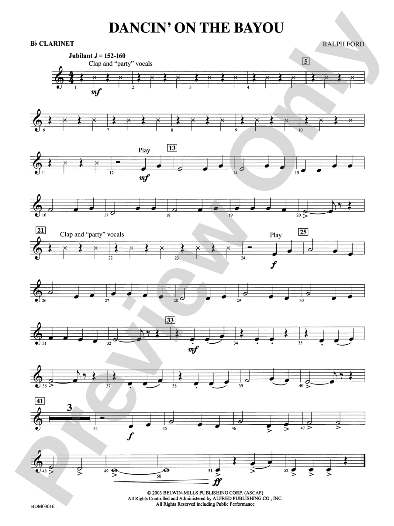 Dancin' on the Bayou: 1st B-flat Clarinet