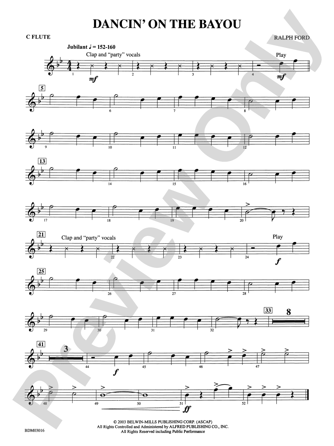 Dancin' on the Bayou: Flute