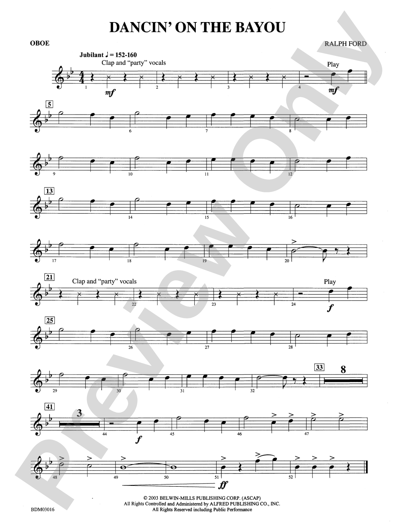 Dancin' on the Bayou: Oboe
