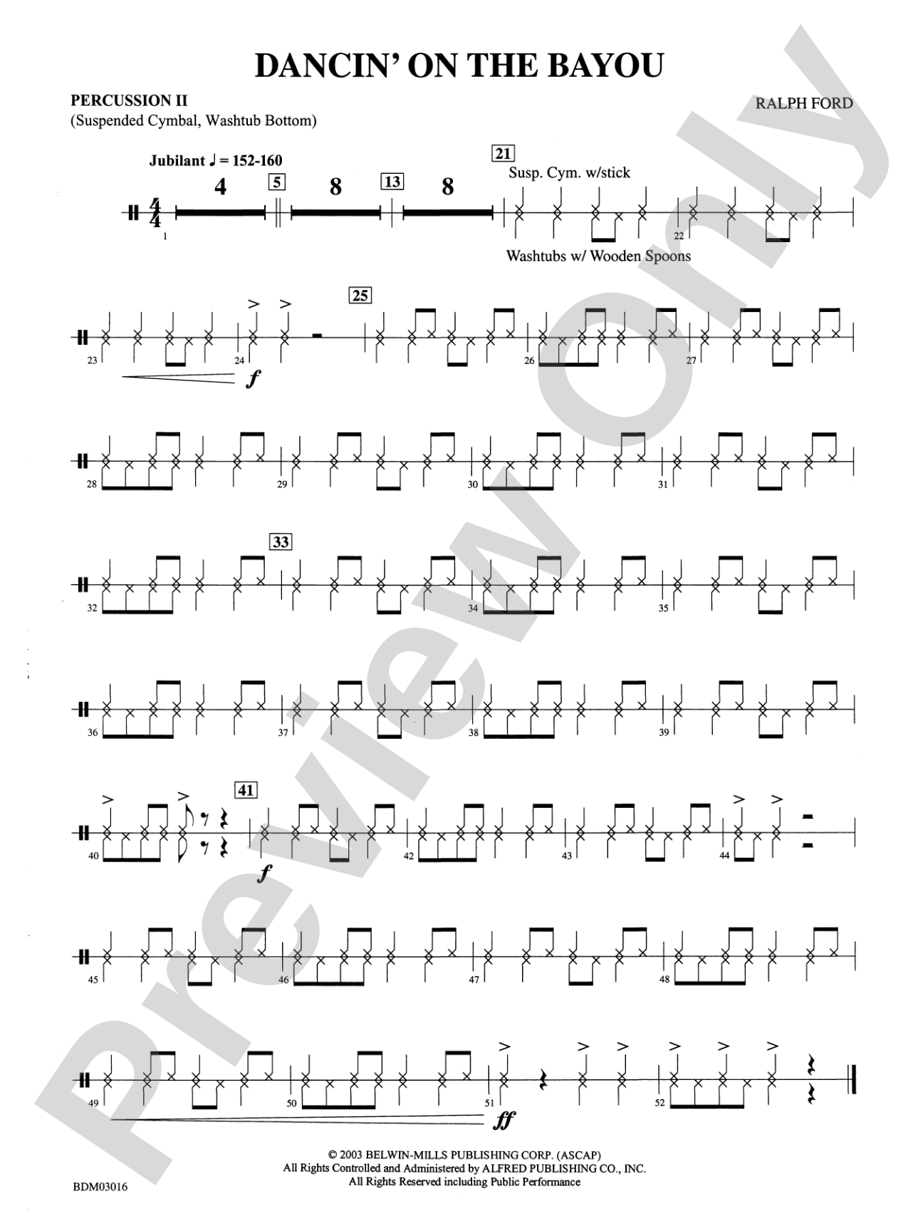 Dancin' on the Bayou: 2nd Percussion