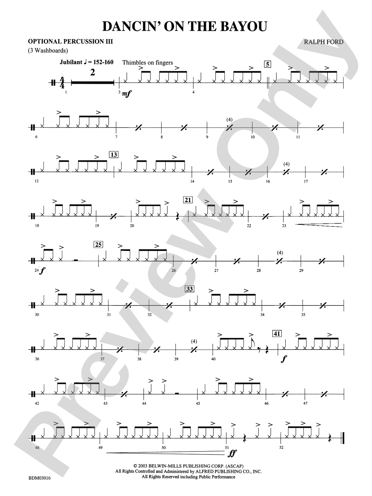 Dancin' on the Bayou: 3rd Percussion