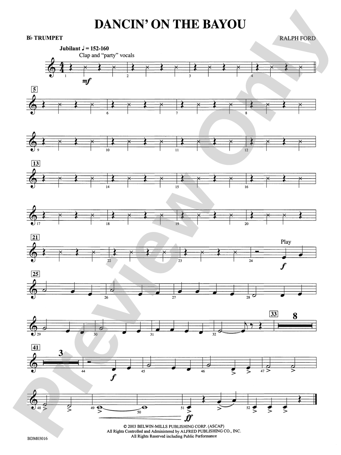 Dancin' on the Bayou: 1st B-flat Trumpet