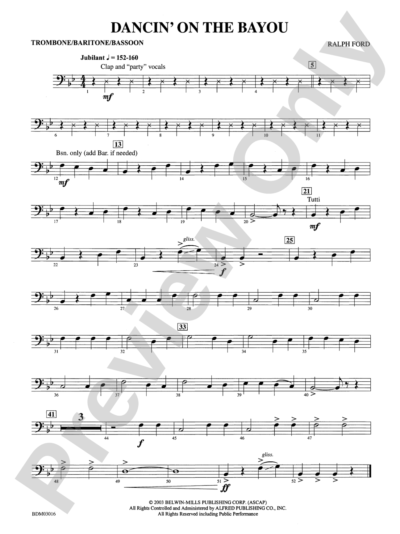 Dancin' on the Bayou: 1st Trombone