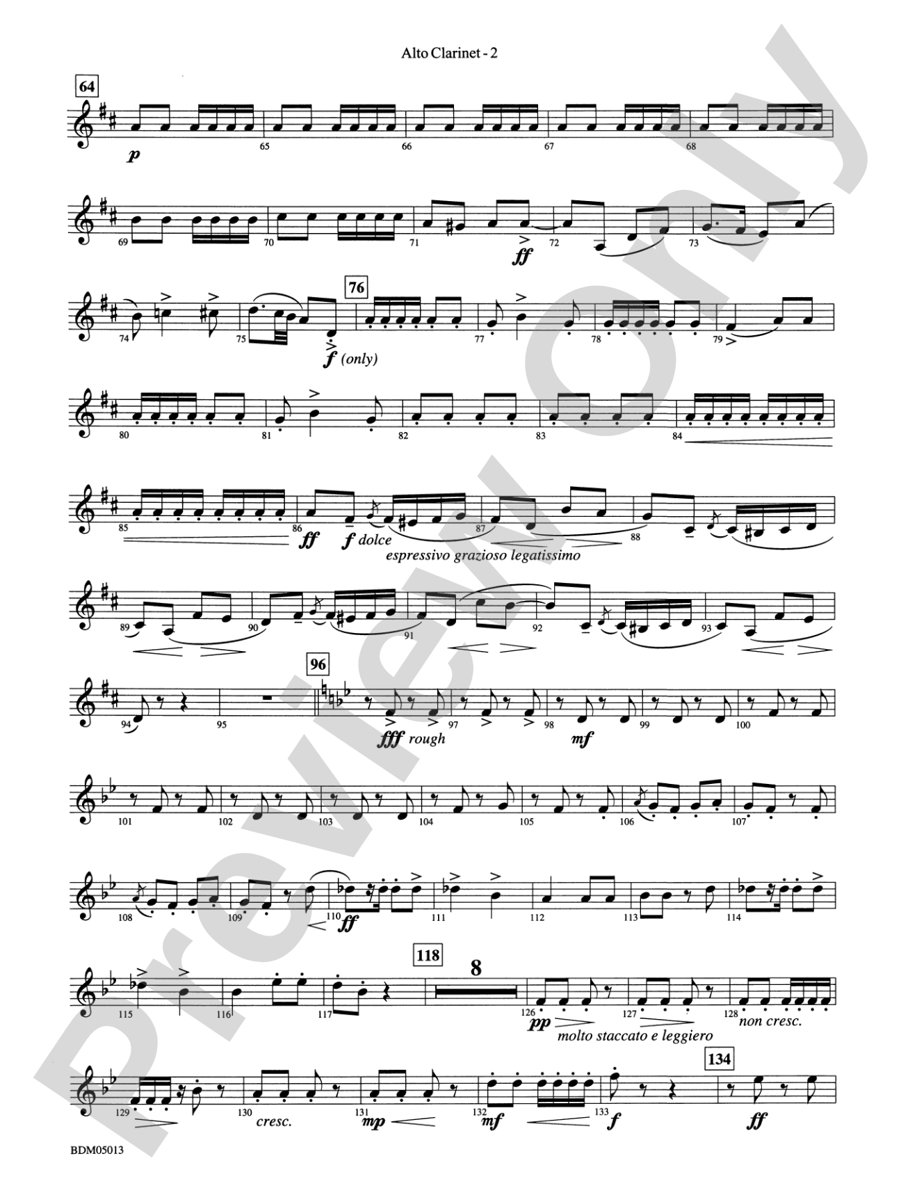 Pineapple Poll (Suite from the Ballet): E-flat Alto Clarinet