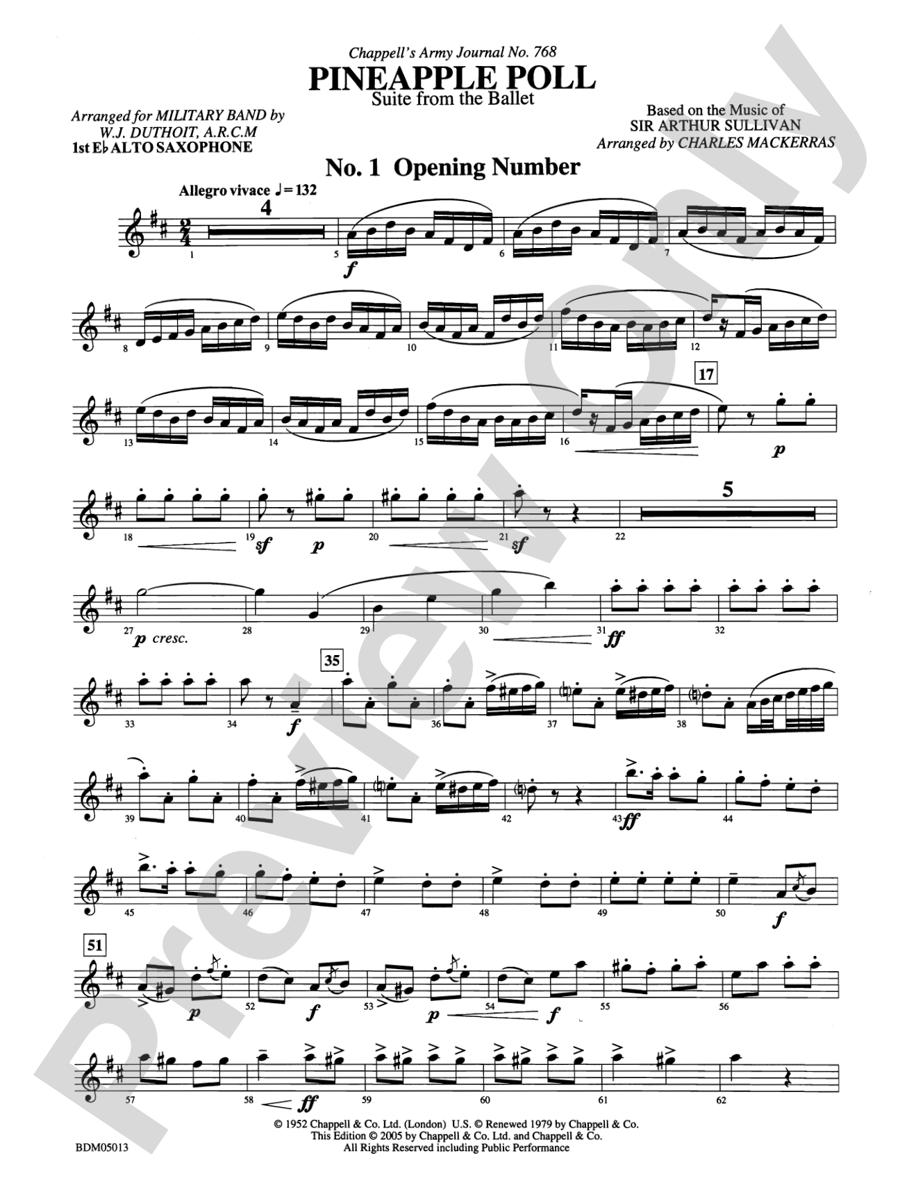 Pineapple Poll (Suite from the Ballet): E-flat Alto Saxophone