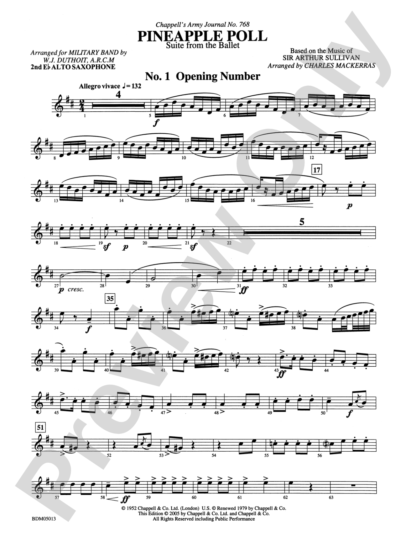 Pineapple Poll (Suite from the Ballet): 2nd E-flat Alto Saxophone