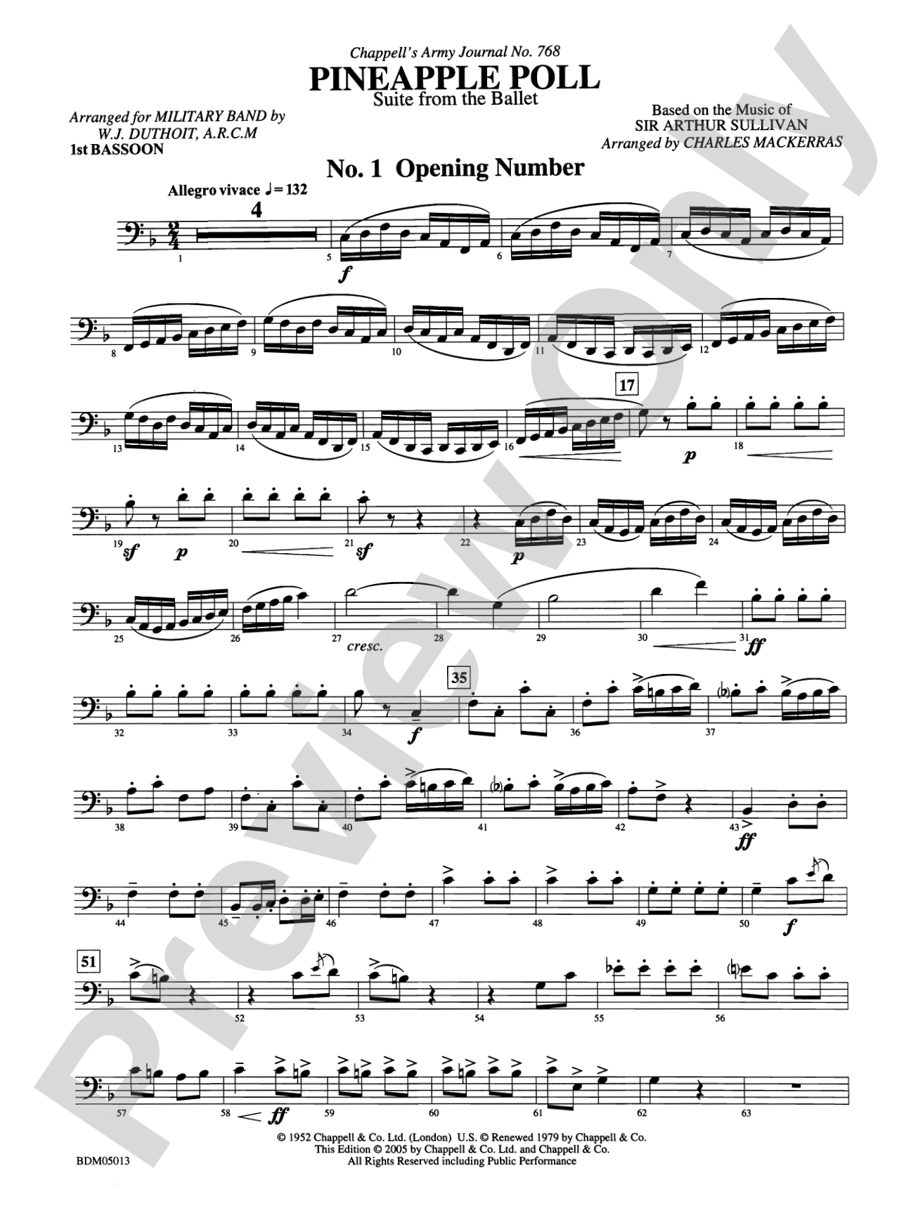 Pineapple Poll (Suite from the Ballet): Bassoon