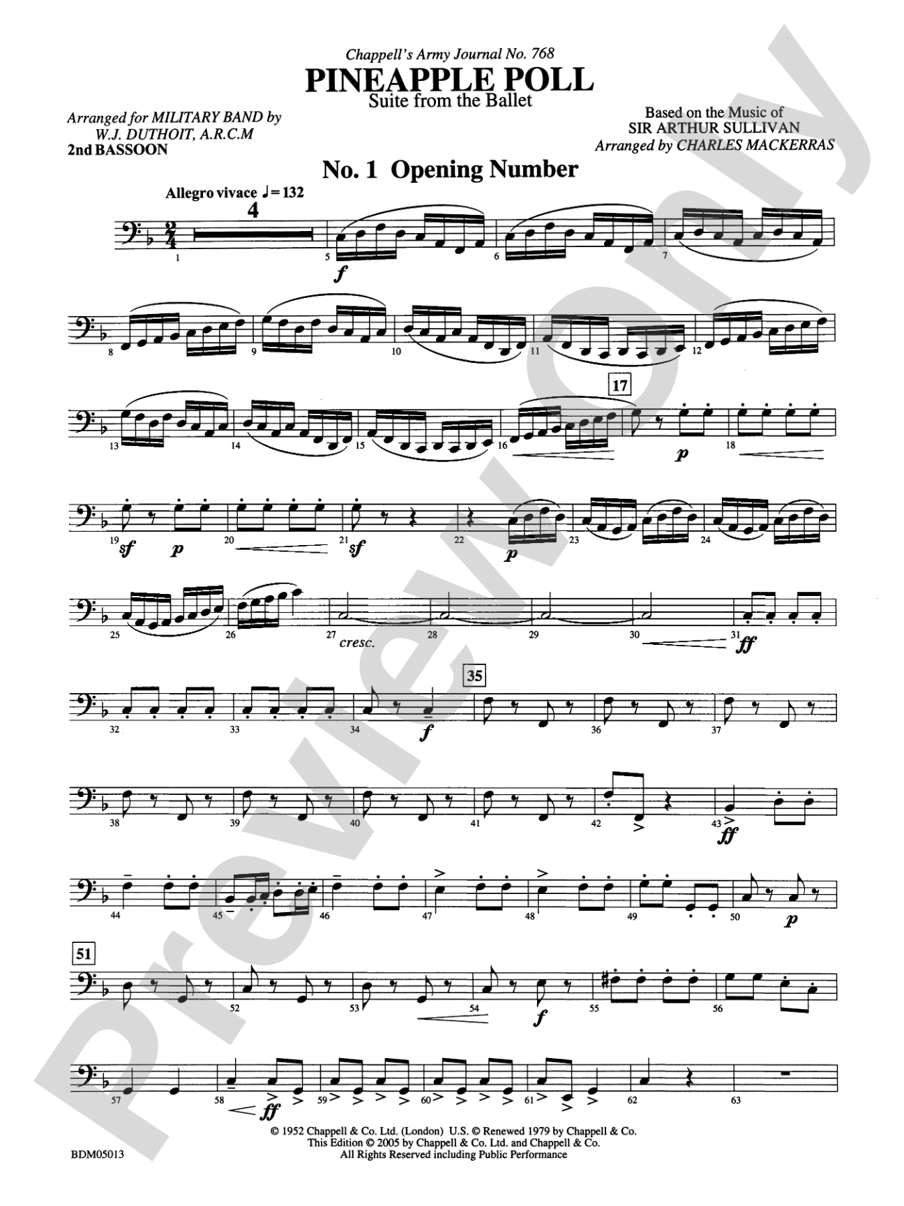 Pineapple Poll (Suite from the Ballet): 2nd Bassoon