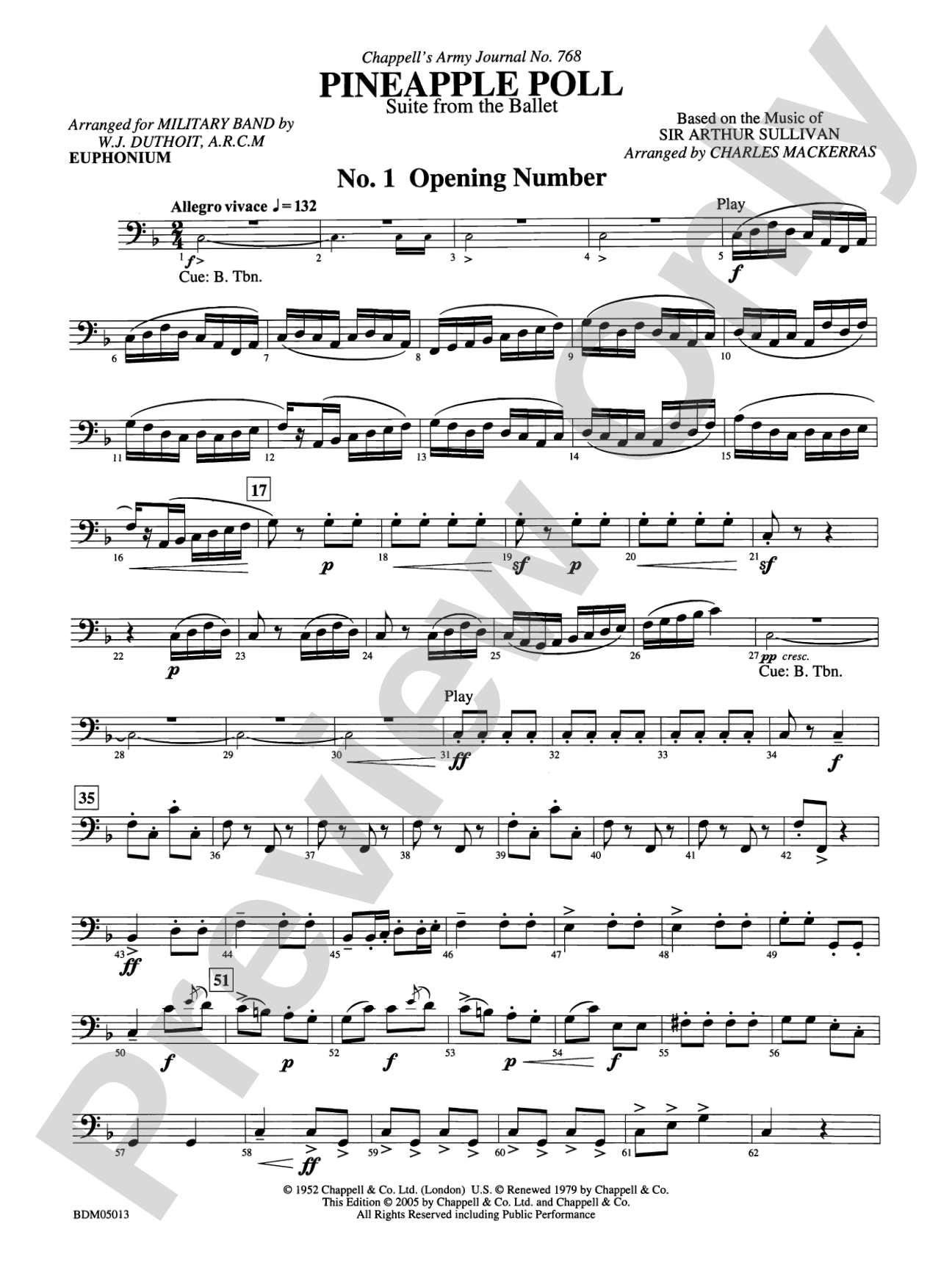 Pineapple Poll (Suite from the Ballet): Baritone B.C.