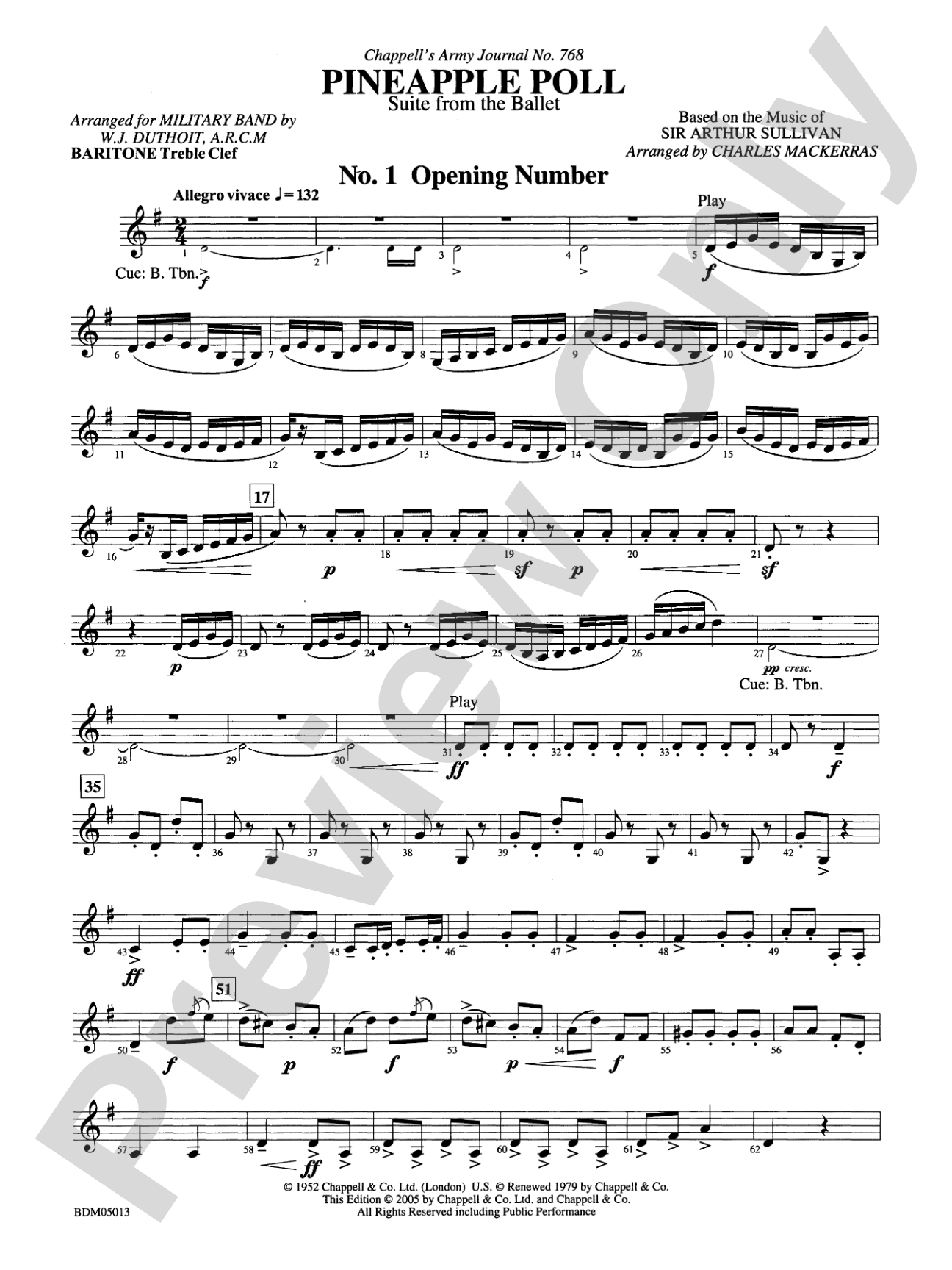 Pineapple Poll (Suite from the Ballet): Baritone T.C.