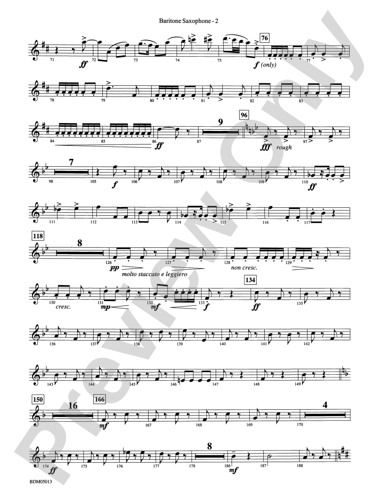 Pineapple Poll (Suite from the Ballet): E-flat Baritone Saxophone
