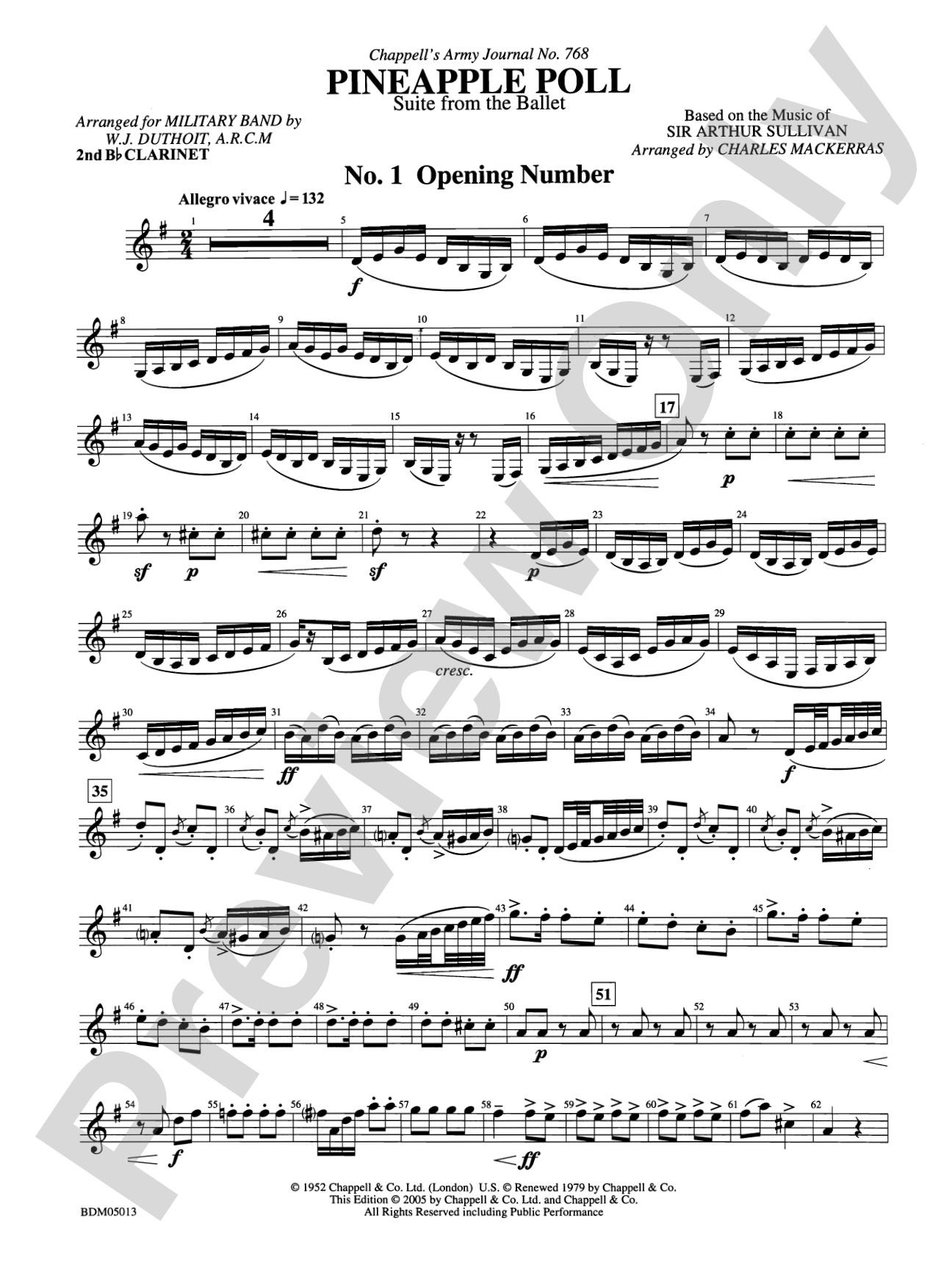 Pineapple Poll (Suite from the Ballet): 2nd B-flat Clarinet