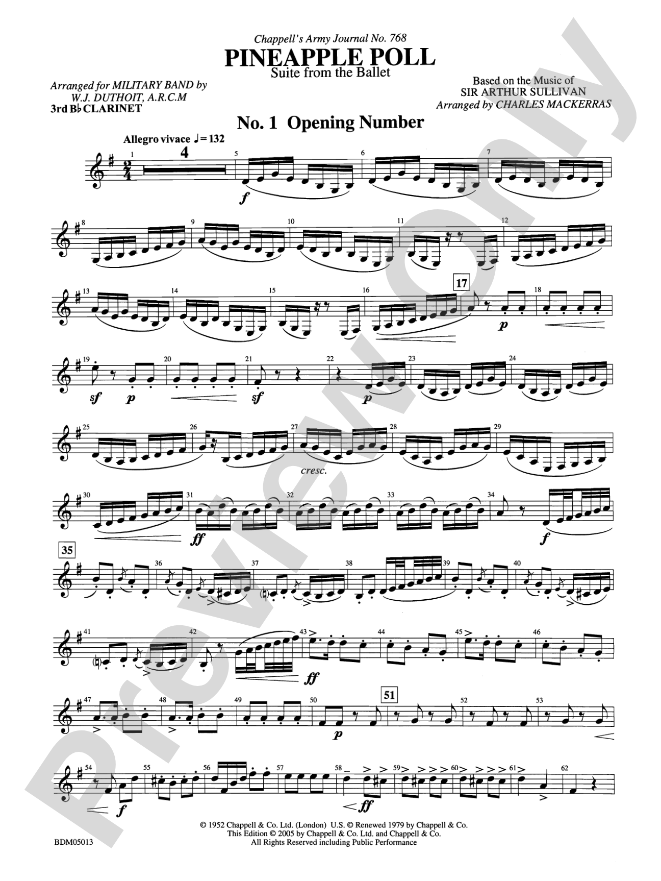 Pineapple Poll (Suite from the Ballet): 3rd B-flat Clarinet