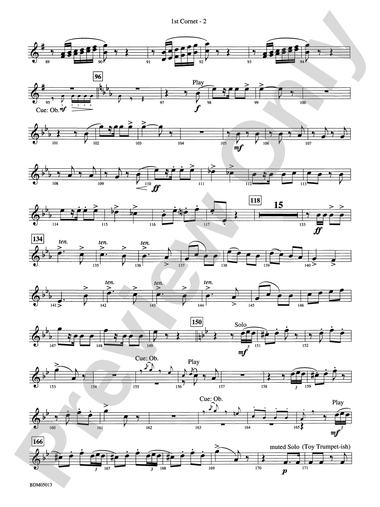 Pineapple Poll (Suite from the Ballet): 1st B-flat Cornet