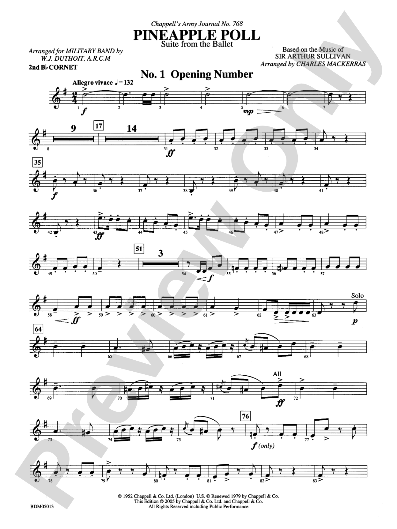 Pineapple Poll (Suite from the Ballet): 2nd B-flat Cornet