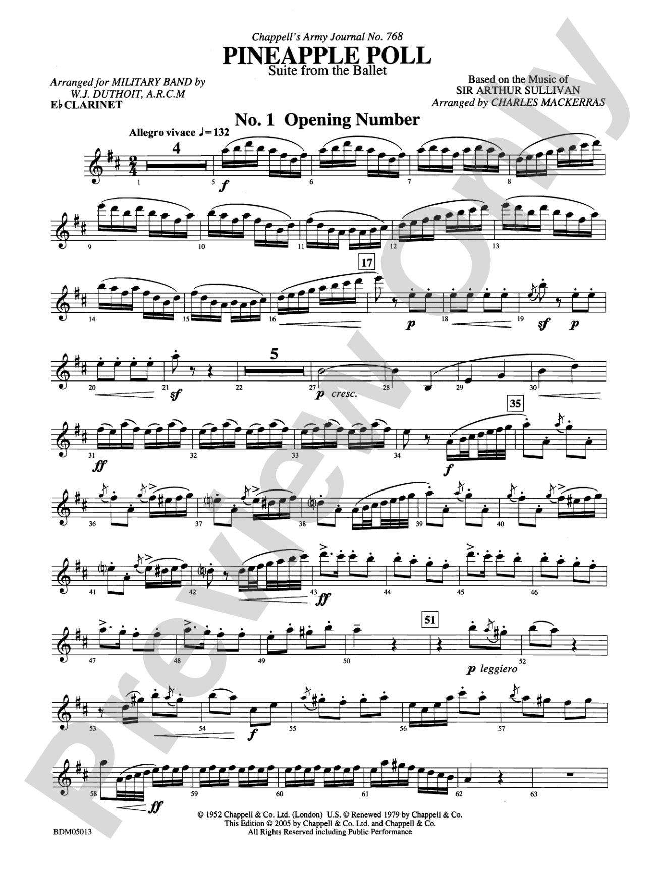 Pineapple Poll (Suite from the Ballet): E-flat Soprano Clarinet