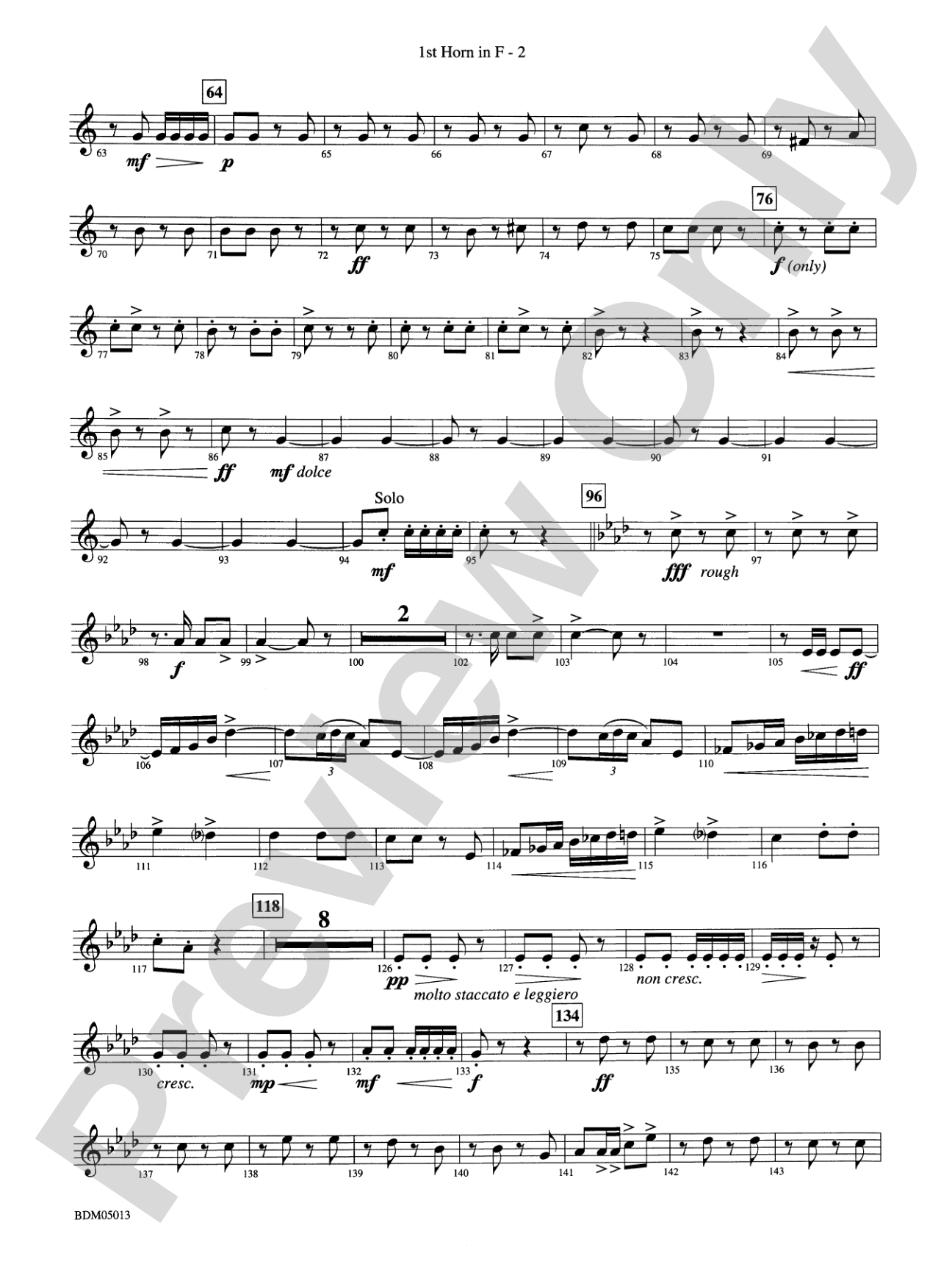 Pineapple Poll (Suite from the Ballet): 1st F Horn