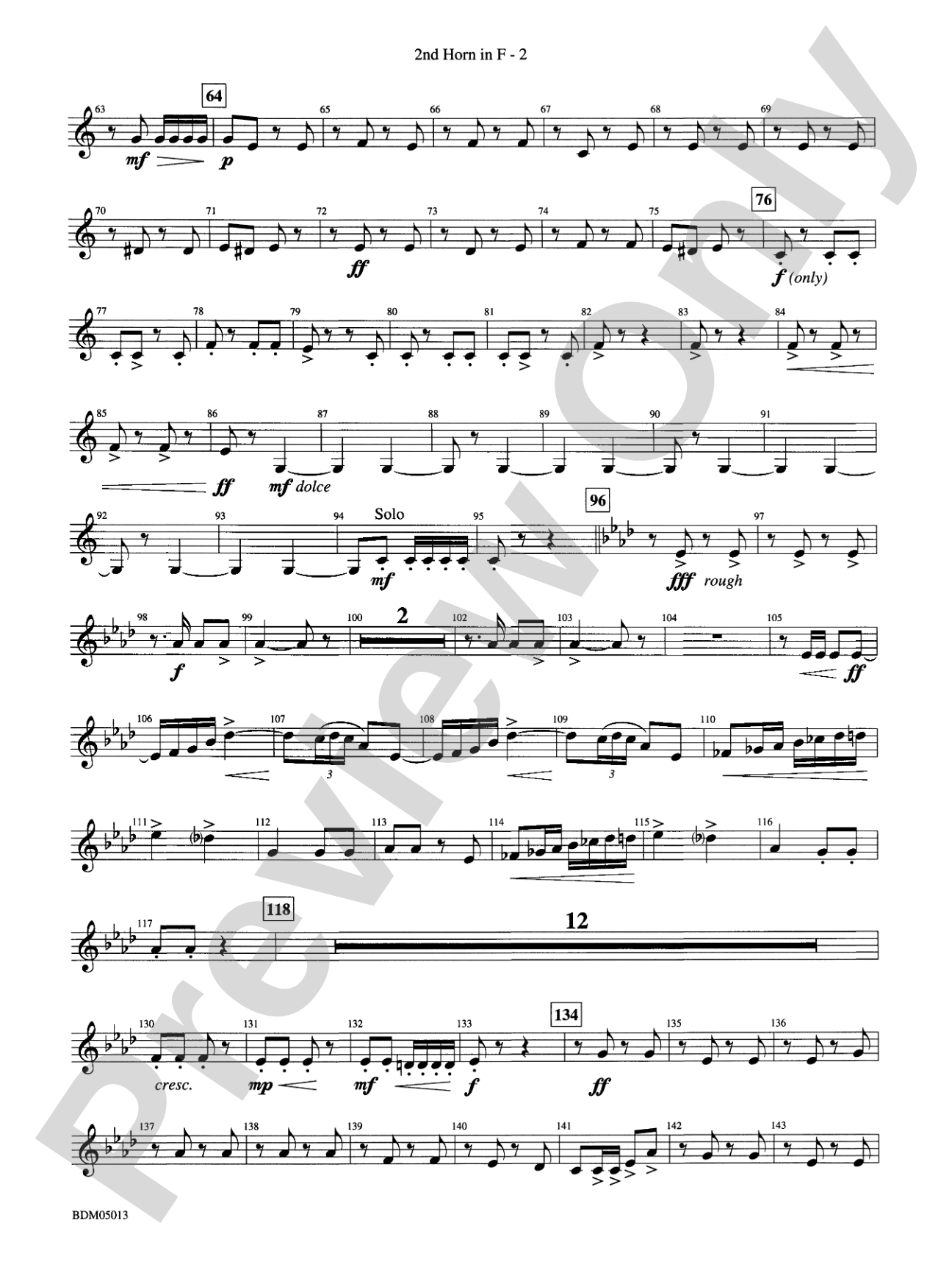 Pineapple Poll (Suite from the Ballet): 2nd F Horn