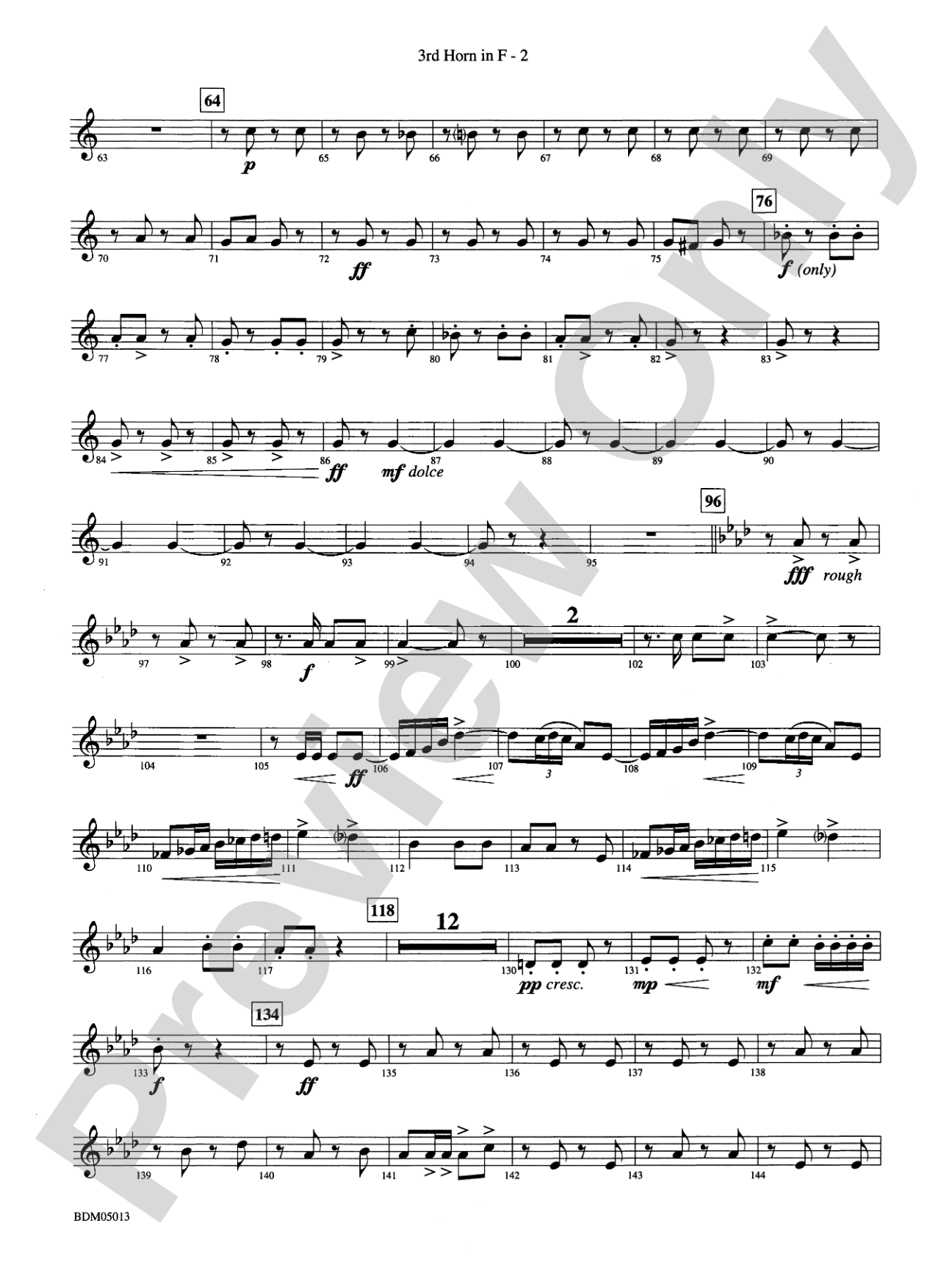 Pineapple Poll (Suite from the Ballet): 3rd F Horn