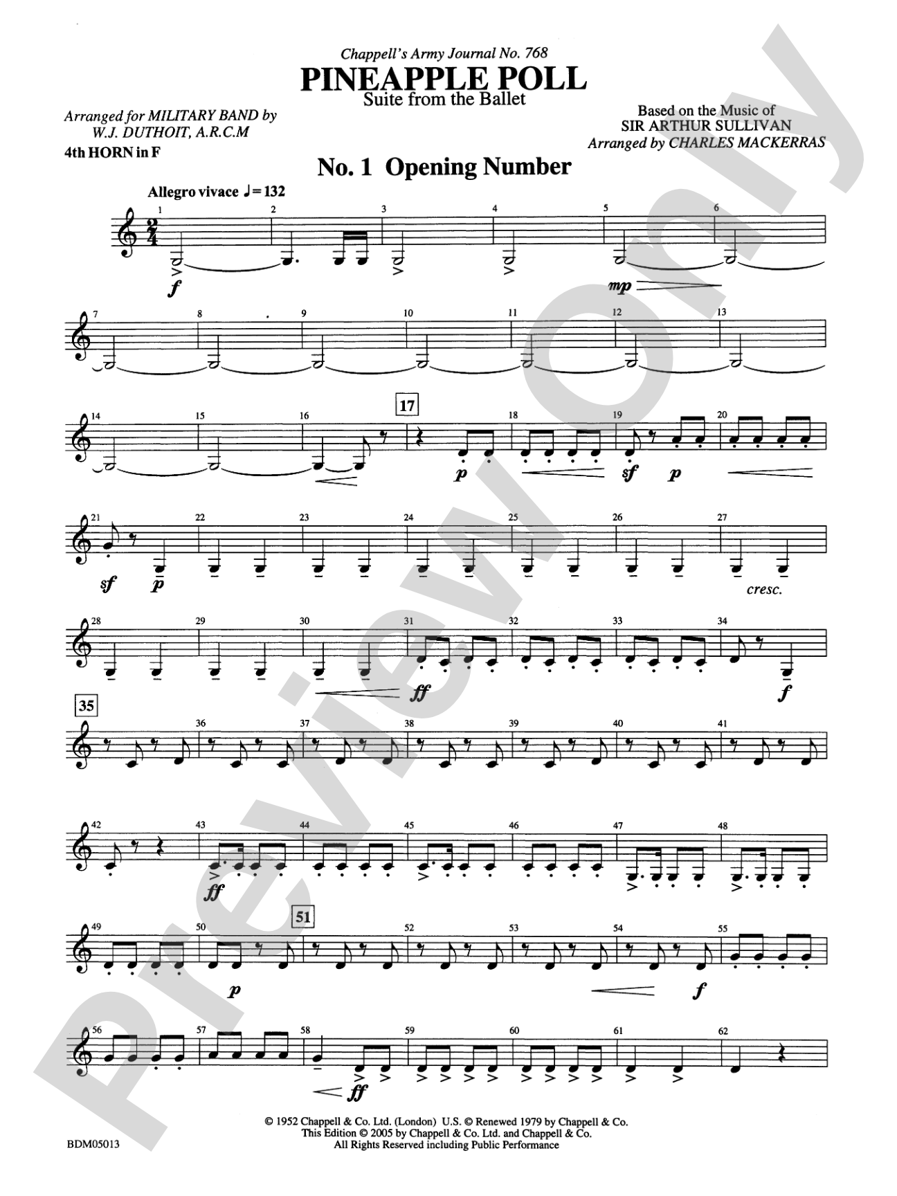 Pineapple Poll (Suite from the Ballet): 4th F Horn