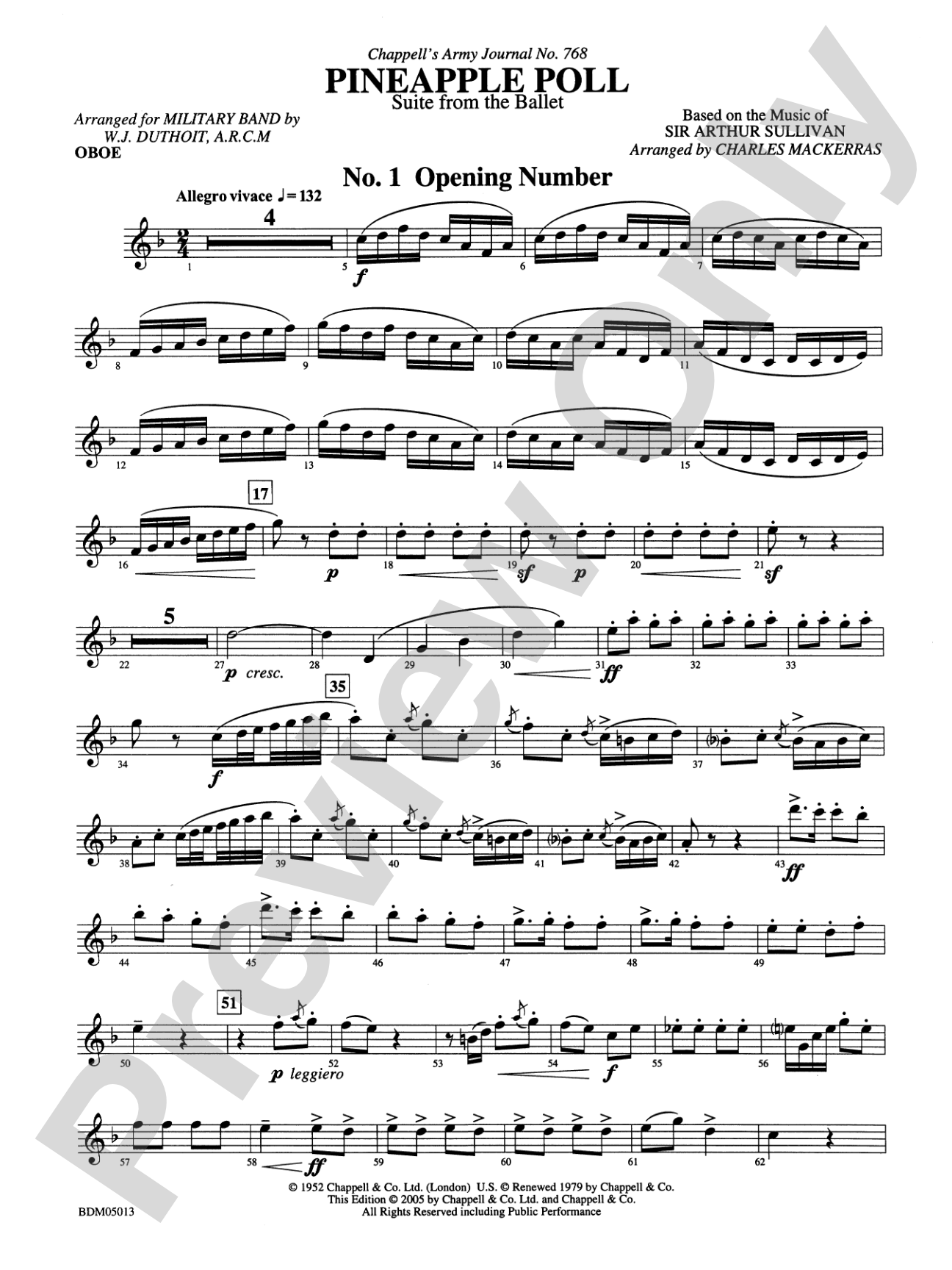 Pineapple Poll (Suite from the Ballet): Oboe
