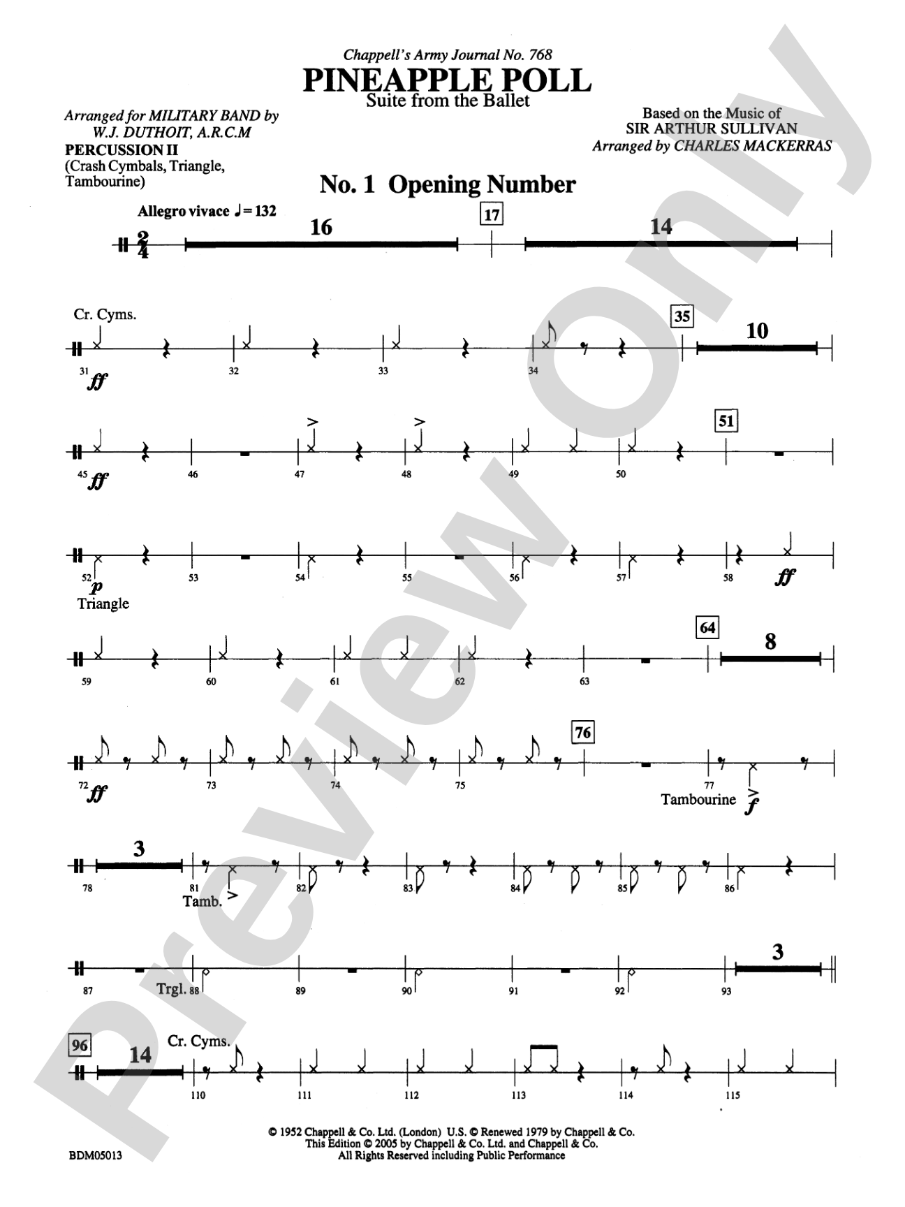 Pineapple Poll (Suite from the Ballet): 2nd Percussion